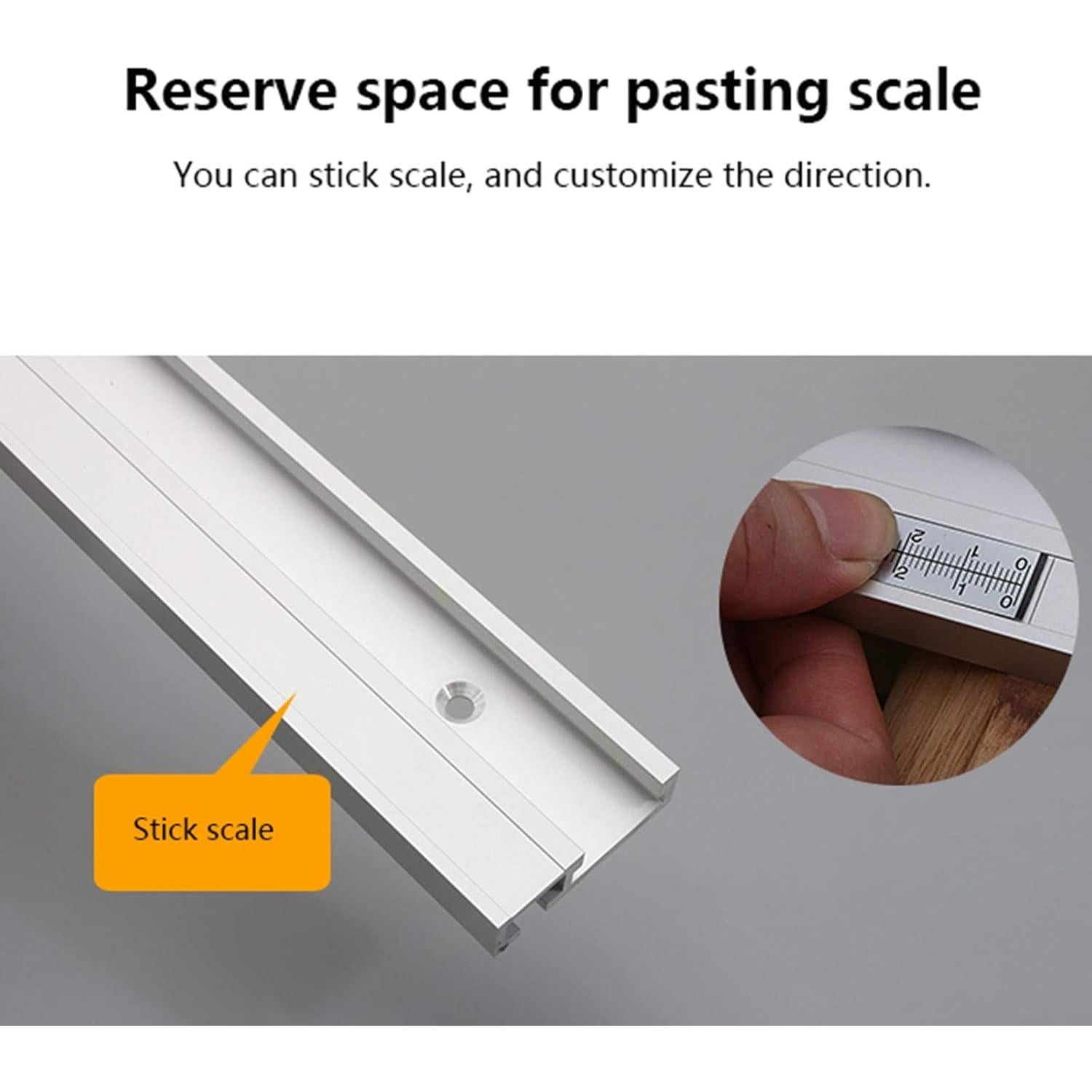 Riel de Inglete Tipo T 45mm Aluminio PerGar 1000mm Plateado