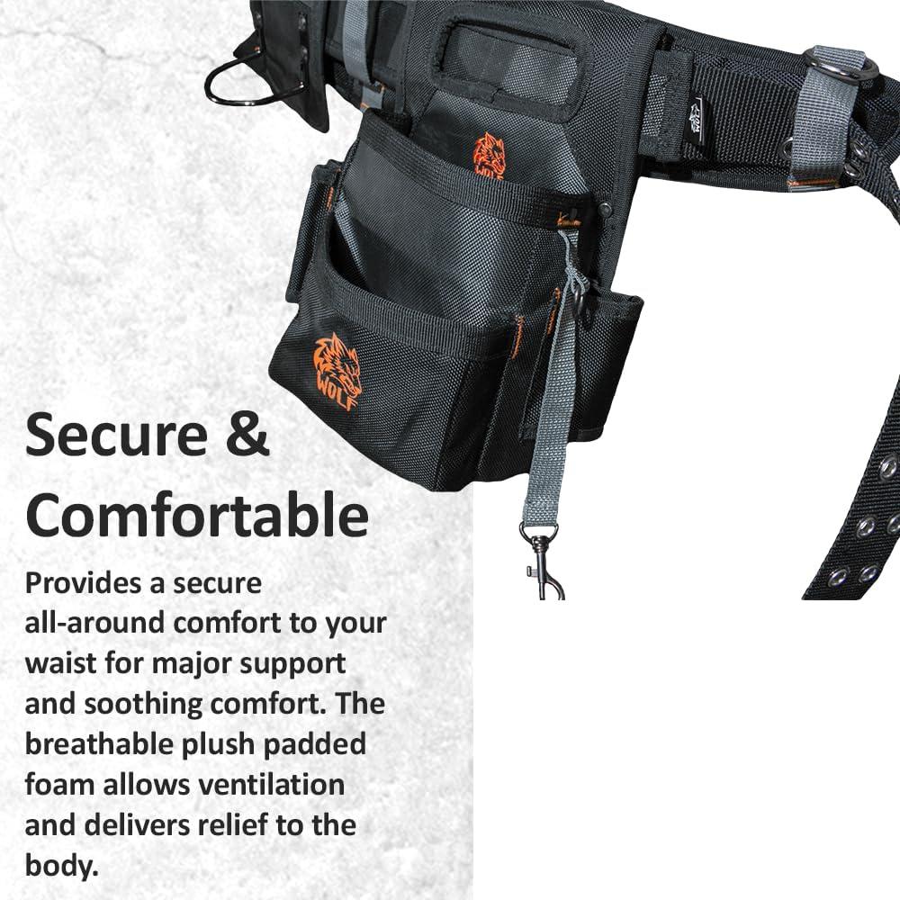 Cinturón de Herramientas WOLF WTB300 Reforzado con 29 Bolsillos