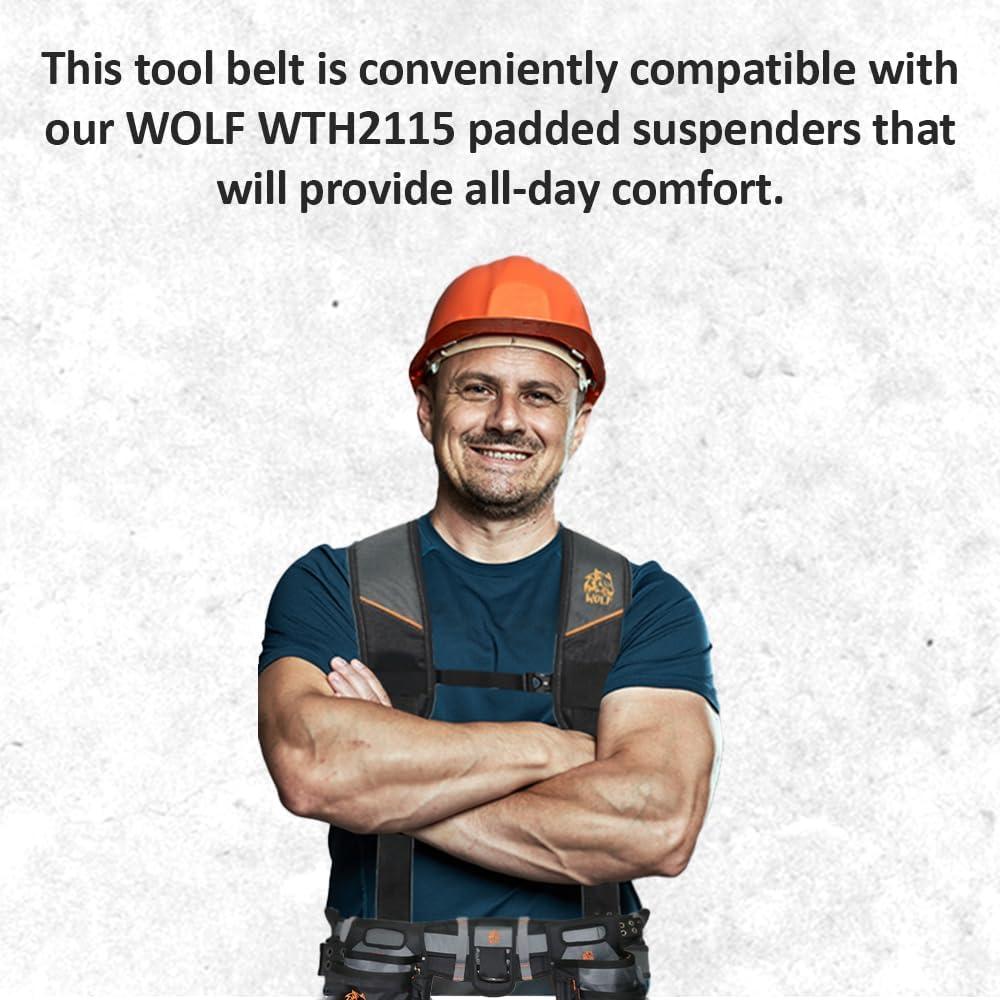 Cinturón de Herramientas WOLF WTB300 Reforzado con 29 Bolsillos