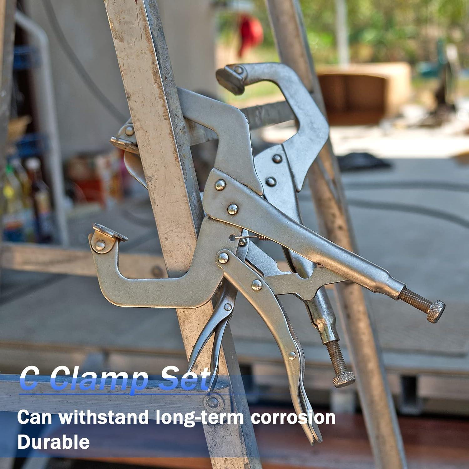 Juego de 4 Pinzas de Cierre en C Minatee 15-28 cm Ajustables