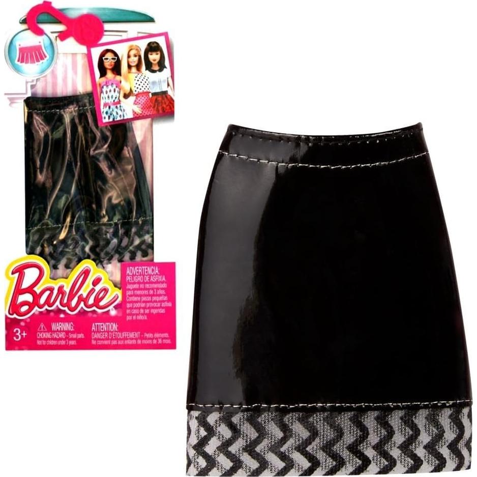 Falda Negra con Ribete en Chevron Barbie - Moda para Niñas