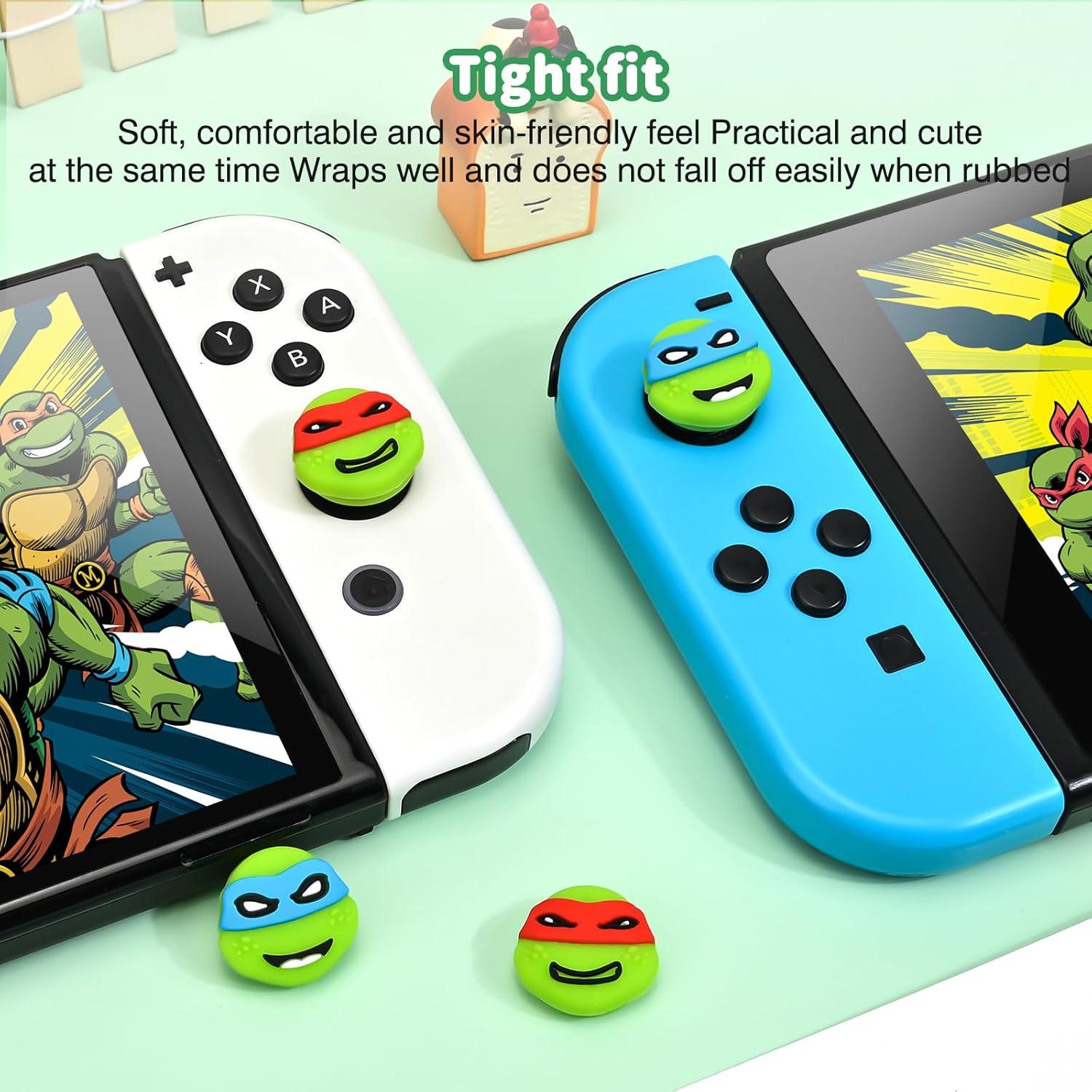 Tapas de agarre DLseego para Nintendo Switch - 4PCS Silicona Tortugas Verdes