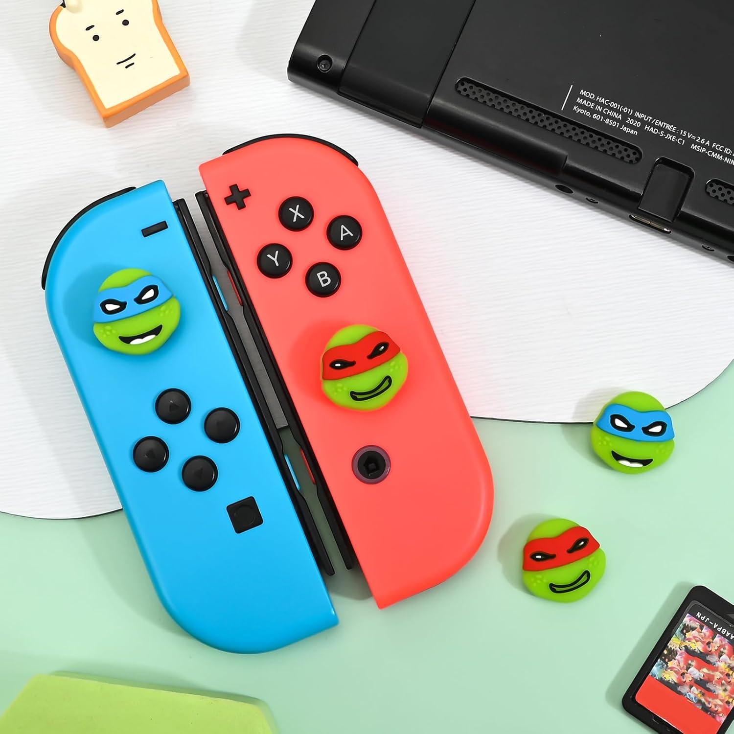 Tapas de agarre DLseego para Nintendo Switch - 4PCS Silicona Tortugas Verdes