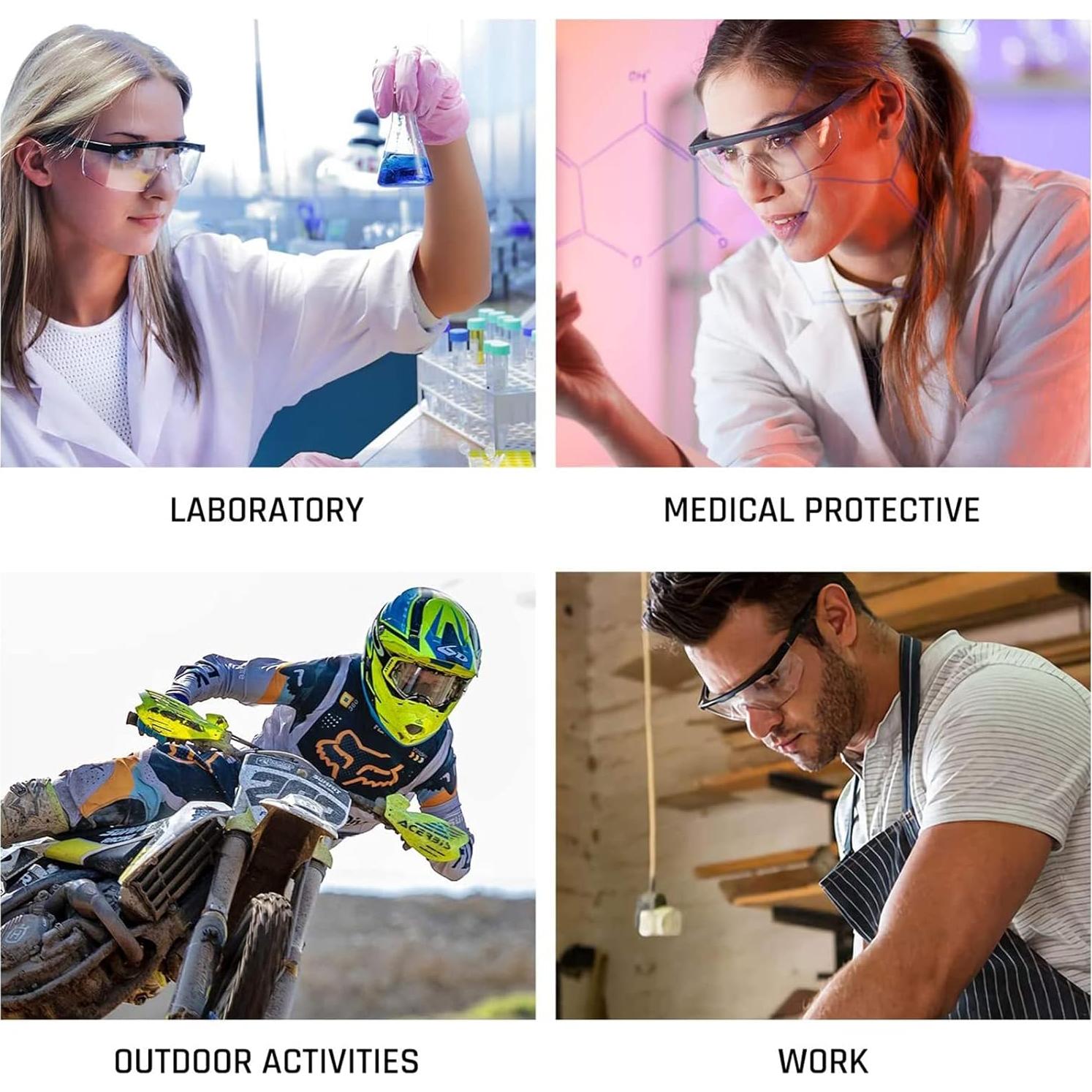 Gafas de Seguridad Antivaho Transparentes 4 Pack - Protección Ocular