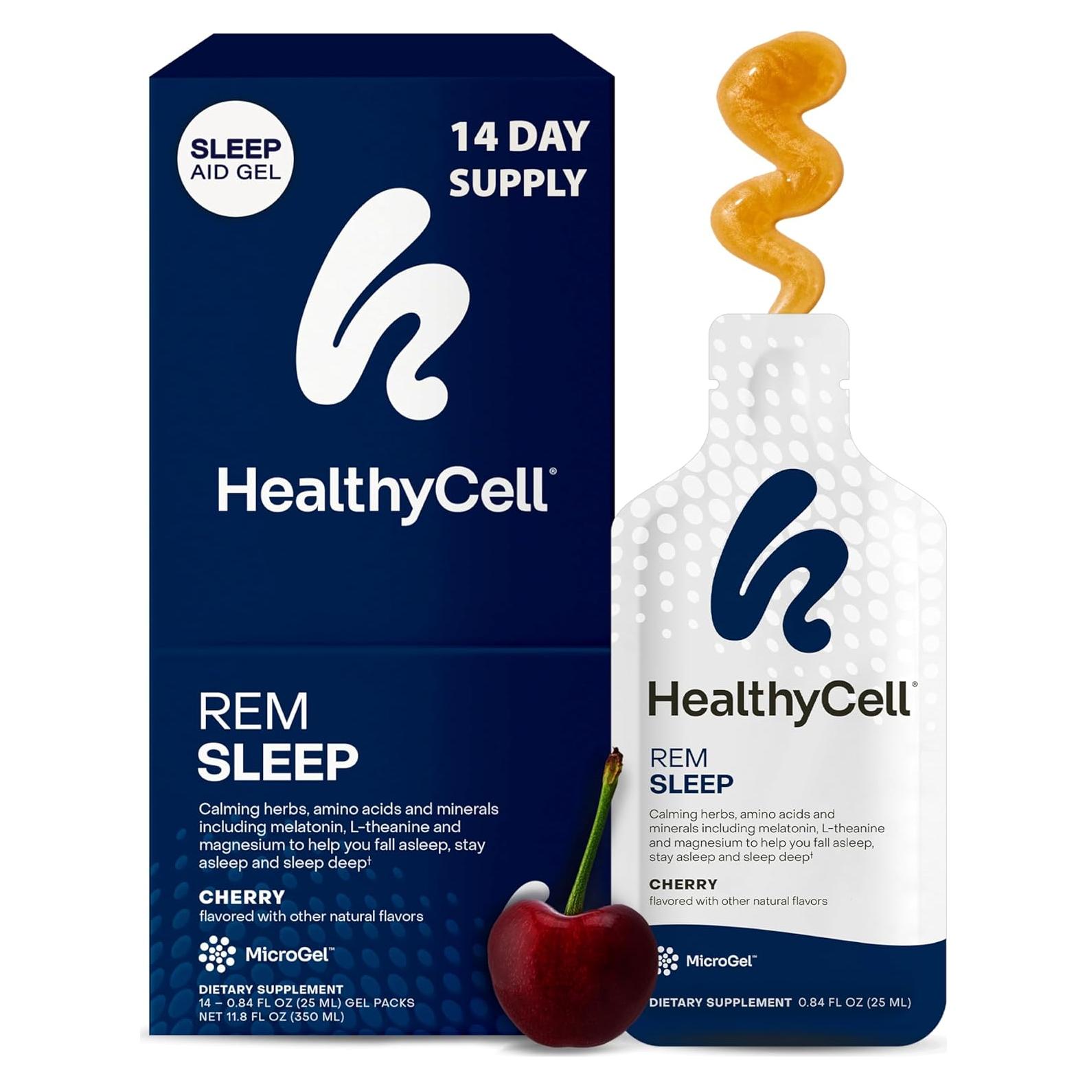 Suplemento de Sueño REM HealthyCell - Gel Líquido 14 Paquetes