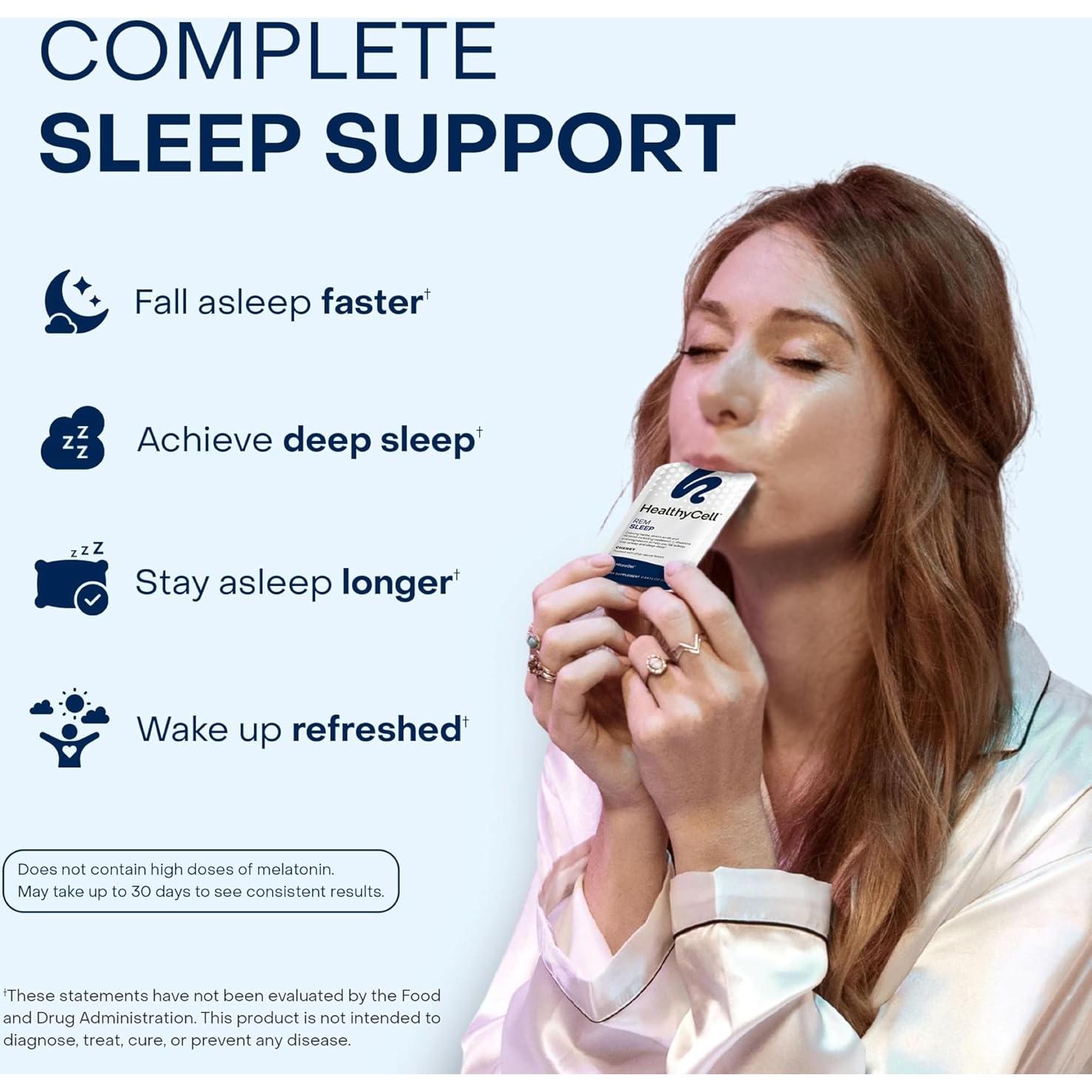 Suplemento de Sueño REM HealthyCell - Gel Líquido 14 Paquetes