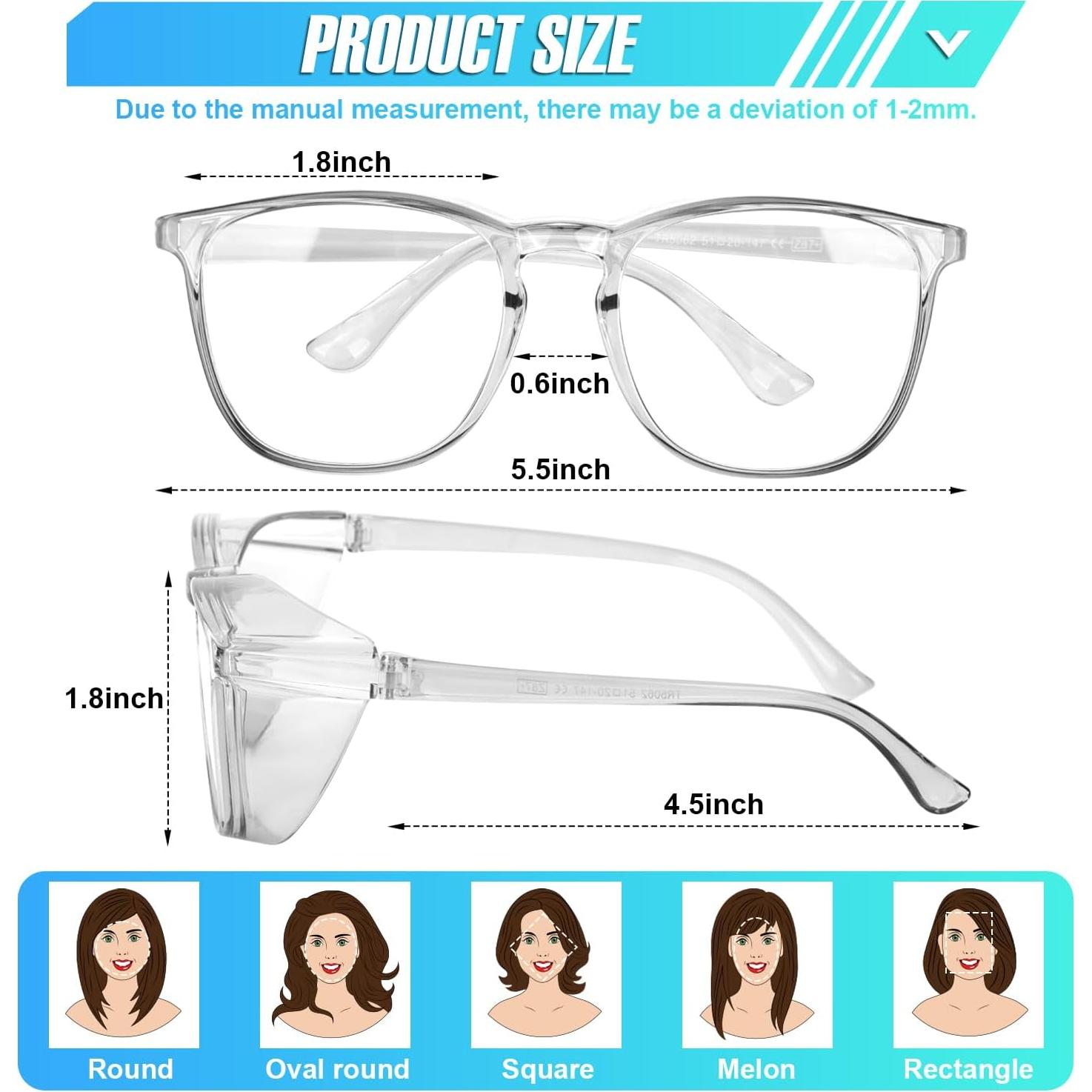 Paquete de 4 Gafas de Seguridad YENPK Anti Niebla UV Azul