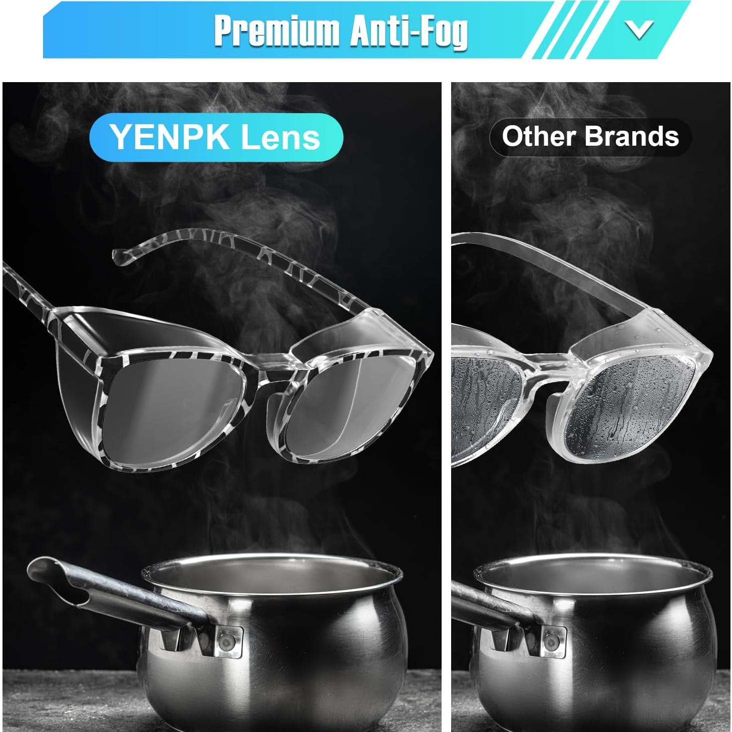 Paquete de 4 Gafas de Seguridad YENPK Anti Niebla UV Azul