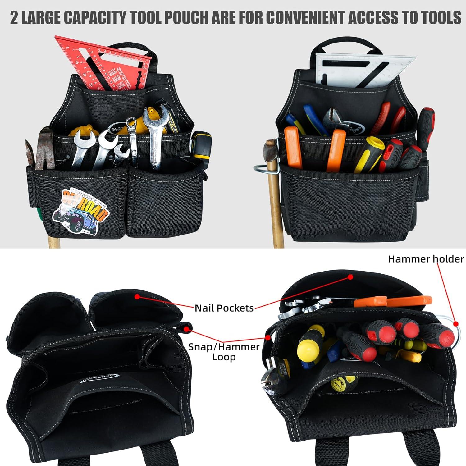 Cinturón de herramientas MELOTOUGH con tirantes y 26 bolsillos