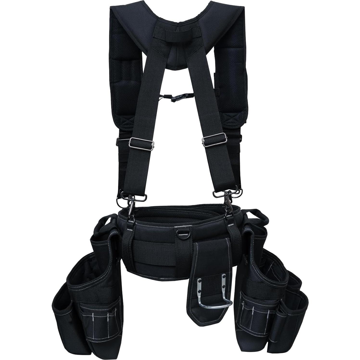 Cinturón de herramientas MELOTOUGH con tirantes y 26 bolsillos