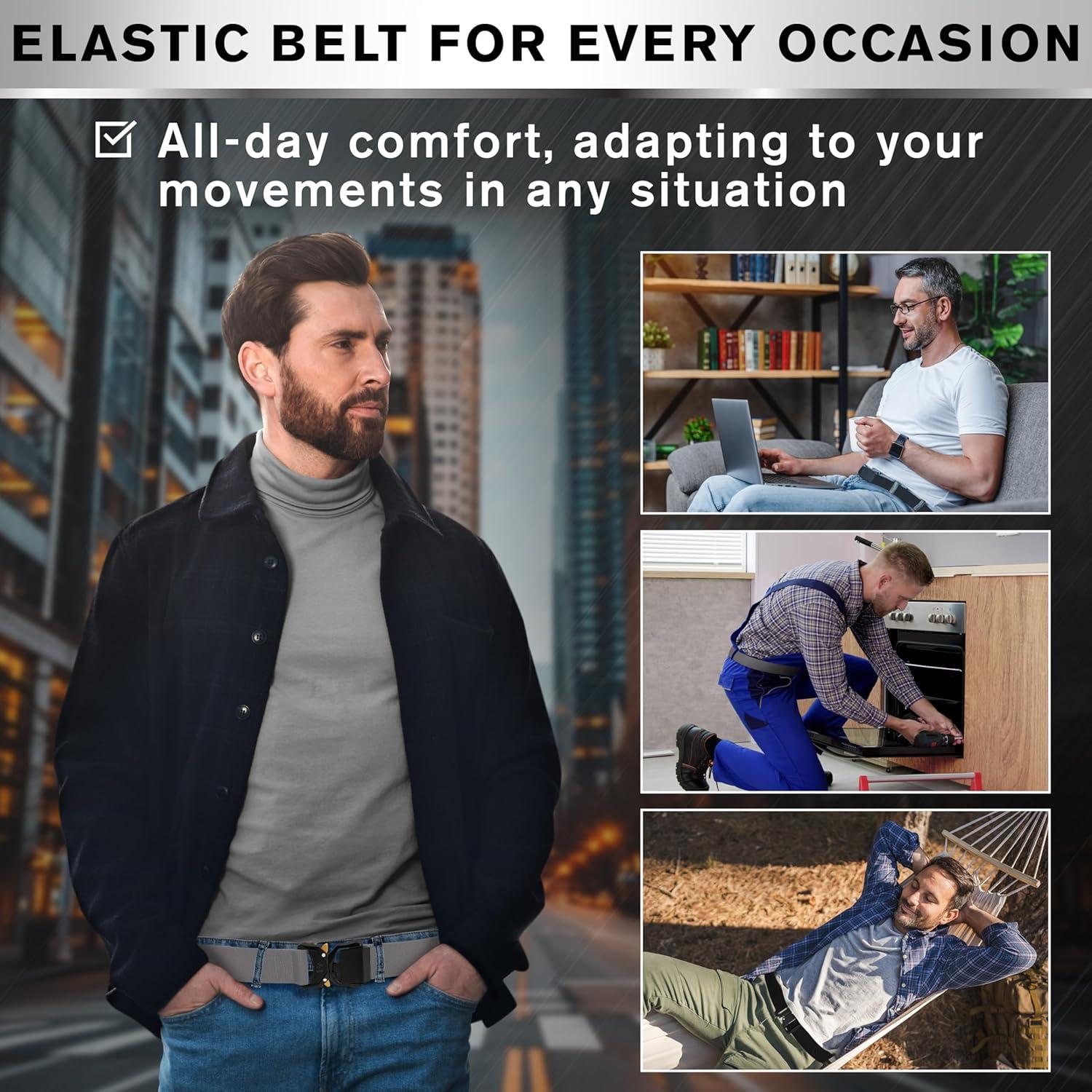 Cinturón Táctico TECEUM – Gris M – Nylon Resistente 91-107 cm