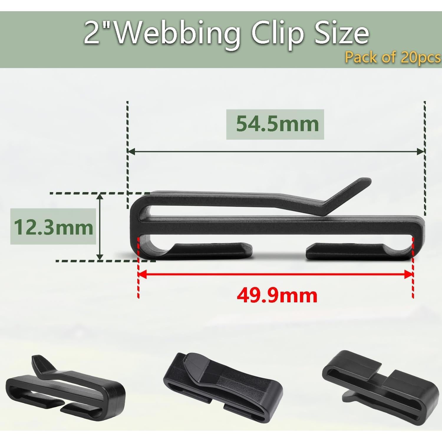 Clip de Cinta Plástica CooBigo 5,08 cm Paquete de 20