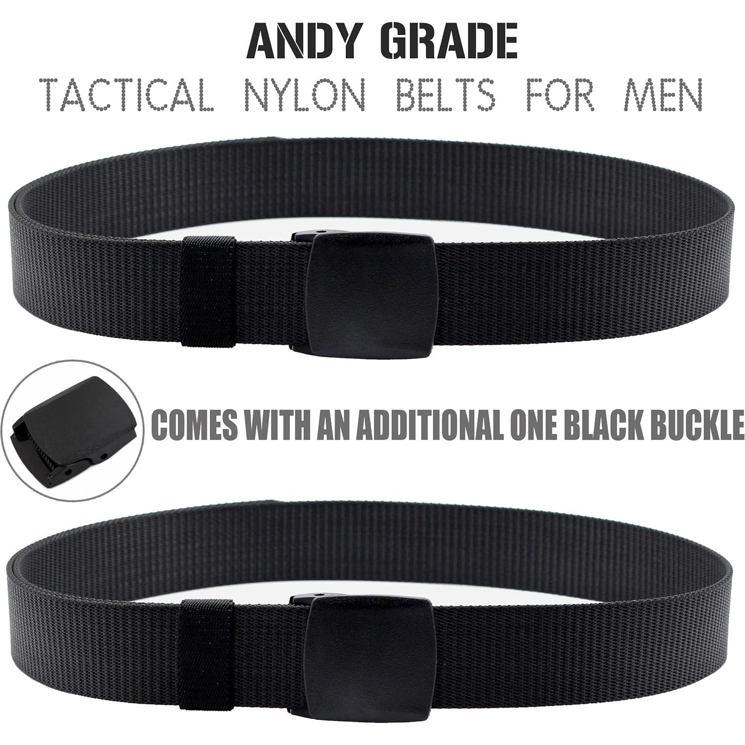 Cinturón Táctico Militar Nylon Negro 2 Paquete 120 cm