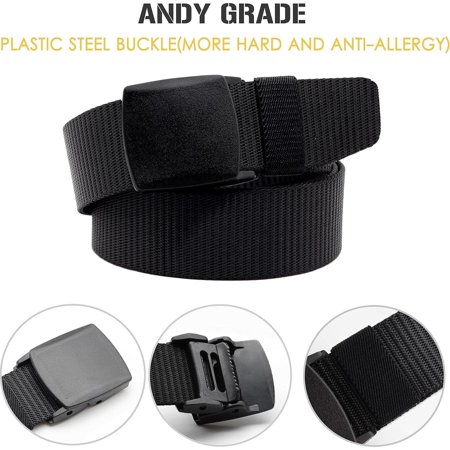 Cinturón Táctico Militar Nylon Negro 2 Paquete 120 cm