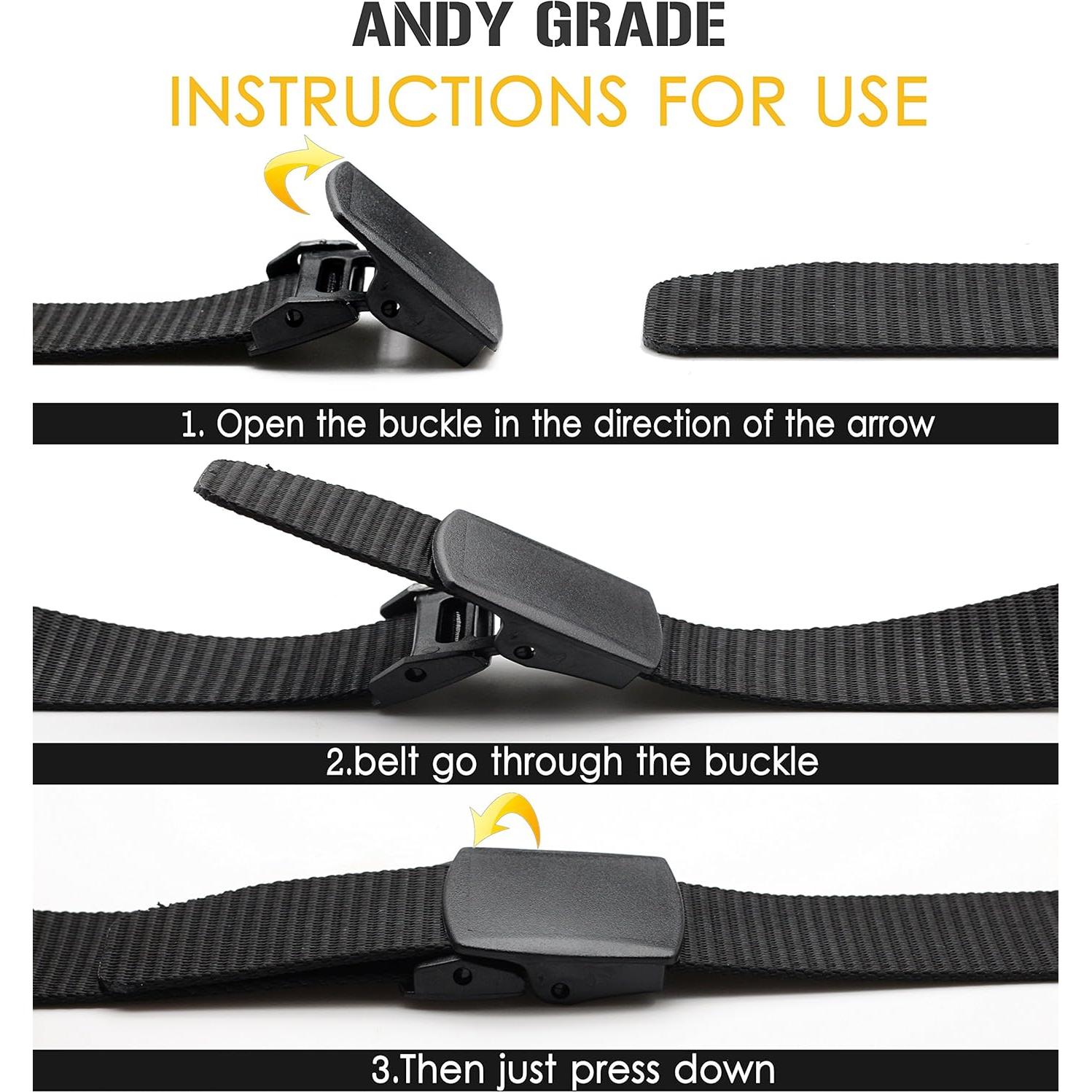 Cinturón Táctico Militar Nylon Negro 2 Paquete 120 cm