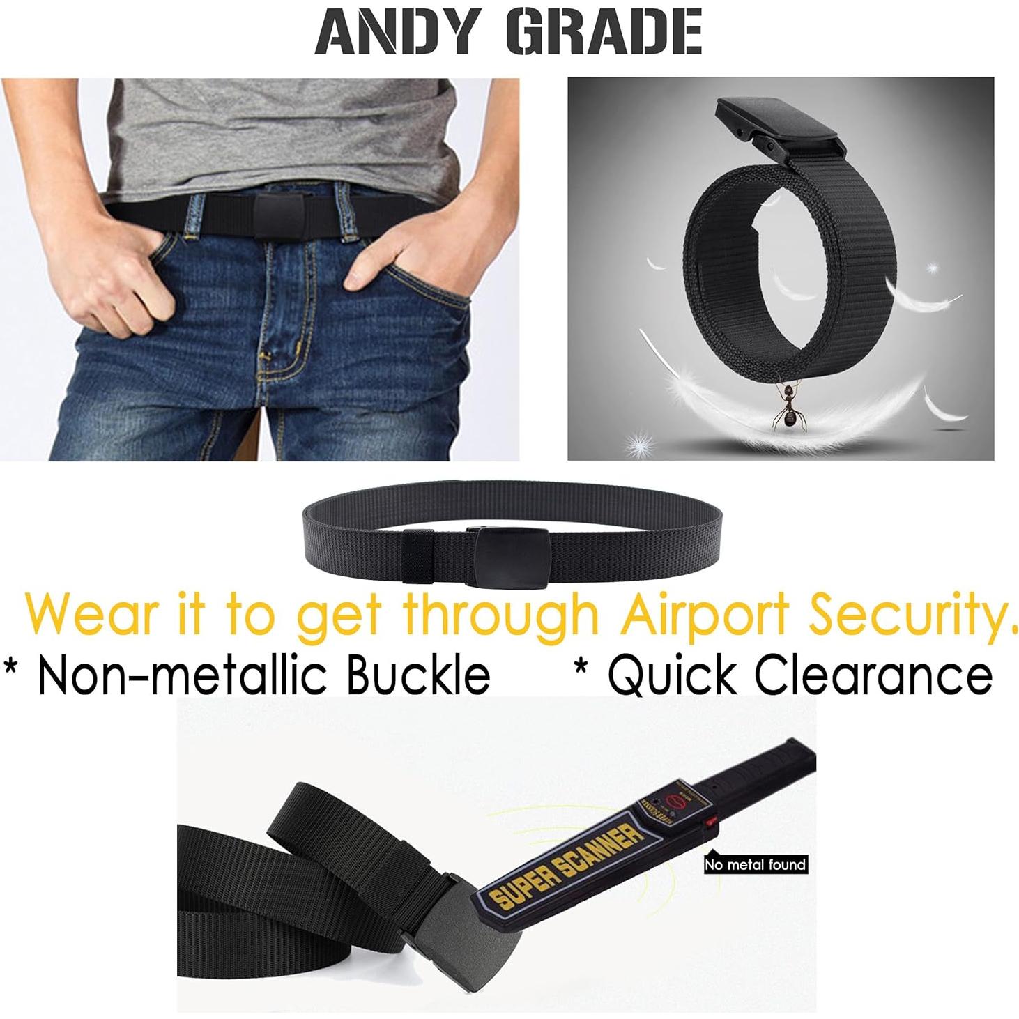 Cinturón Táctico Militar Nylon Negro 2 Paquete 120 cm