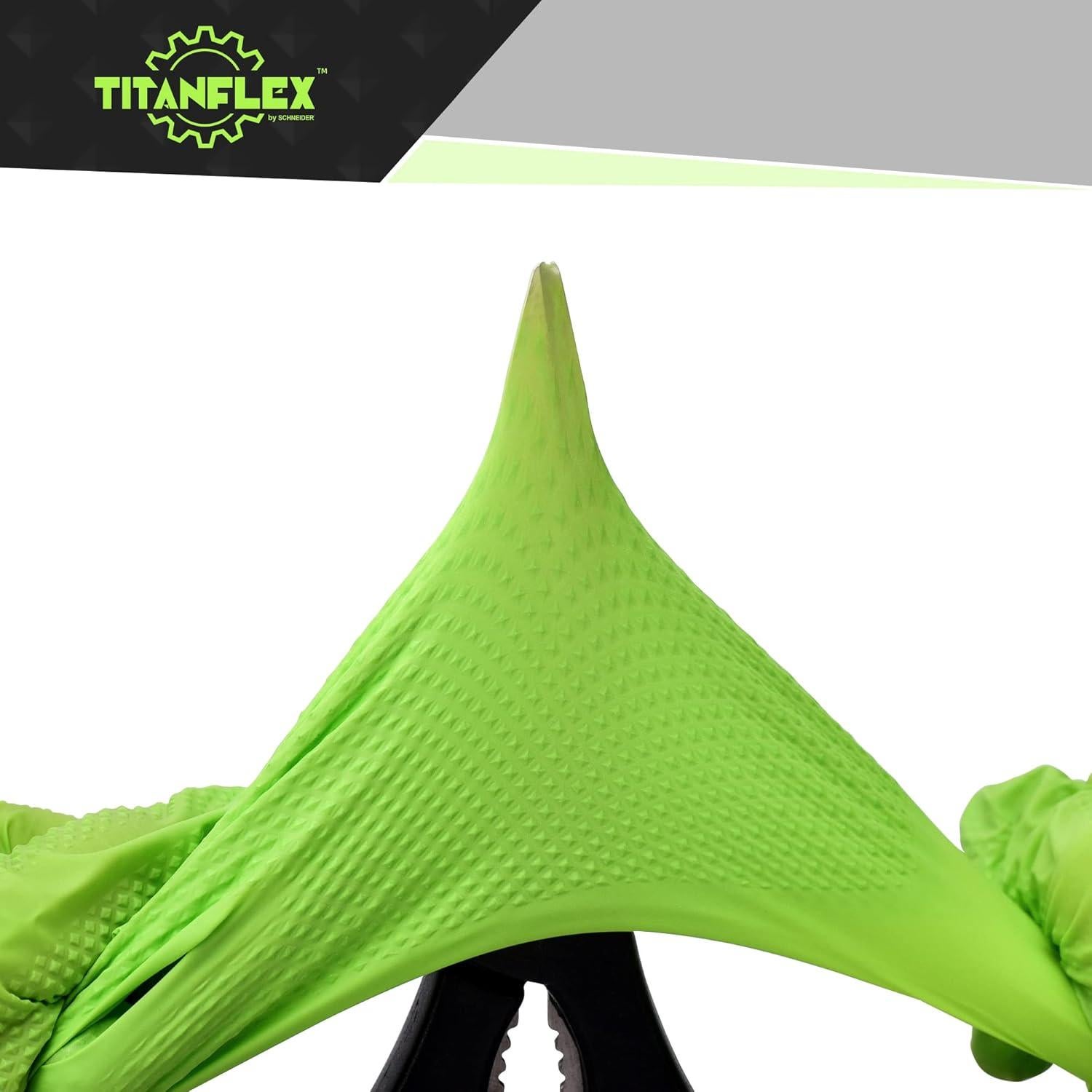 Guantes de Nitrilo TitanFlex HD45G12 Verde 8-mil Texturizados