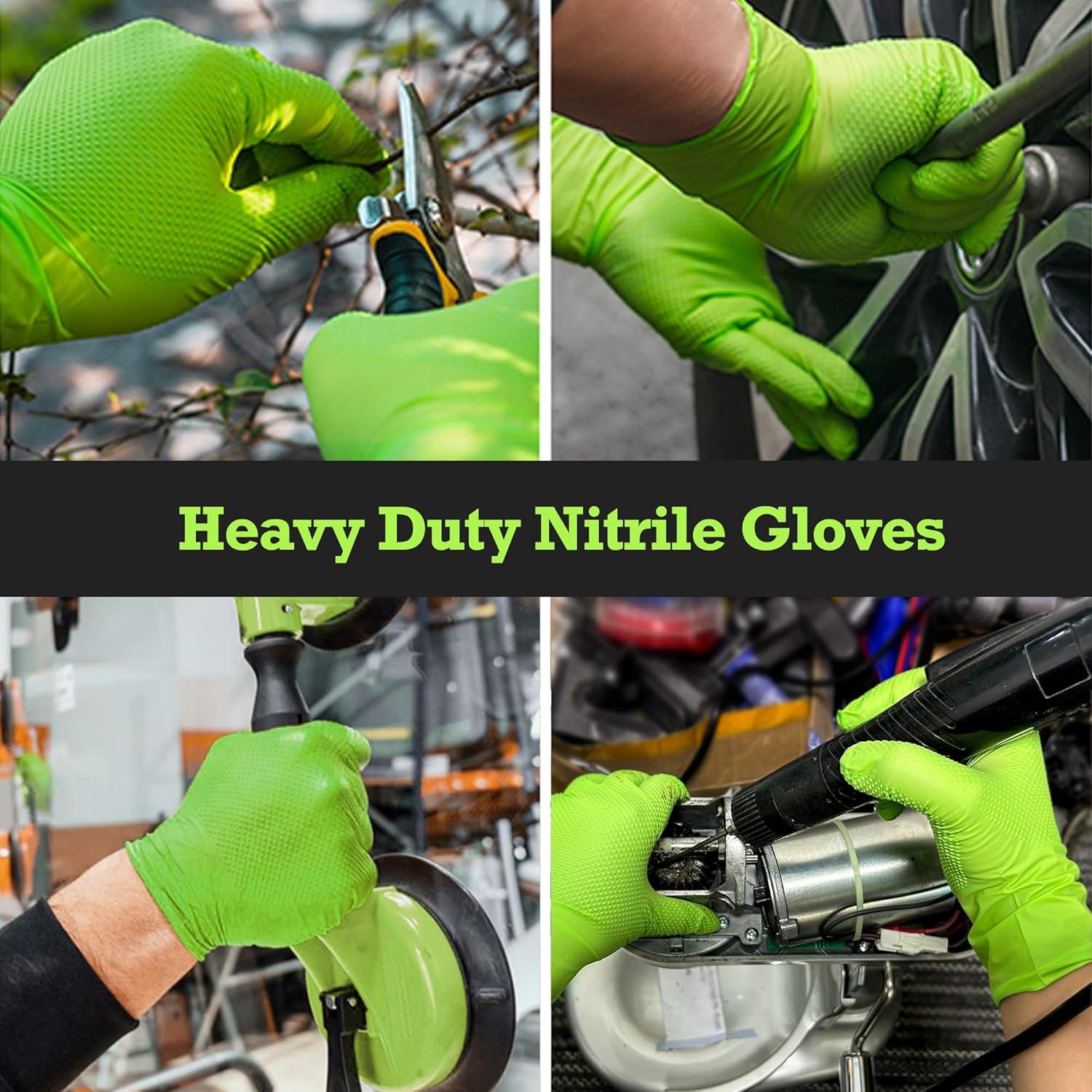Guantes de Nitrilo TitanFlex HD45G12 Verde 8-mil Texturizados