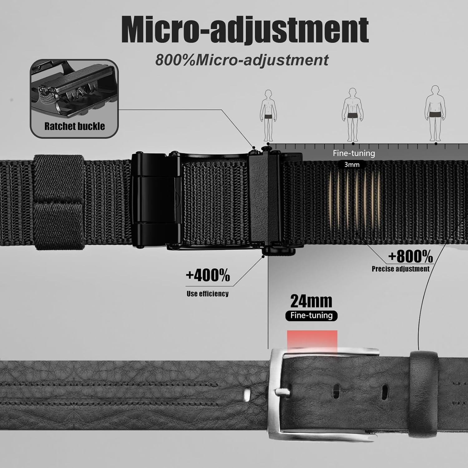 Cinturón de Hombre KingMoore 2 Pack Nylon Ajustable 3,18 cm