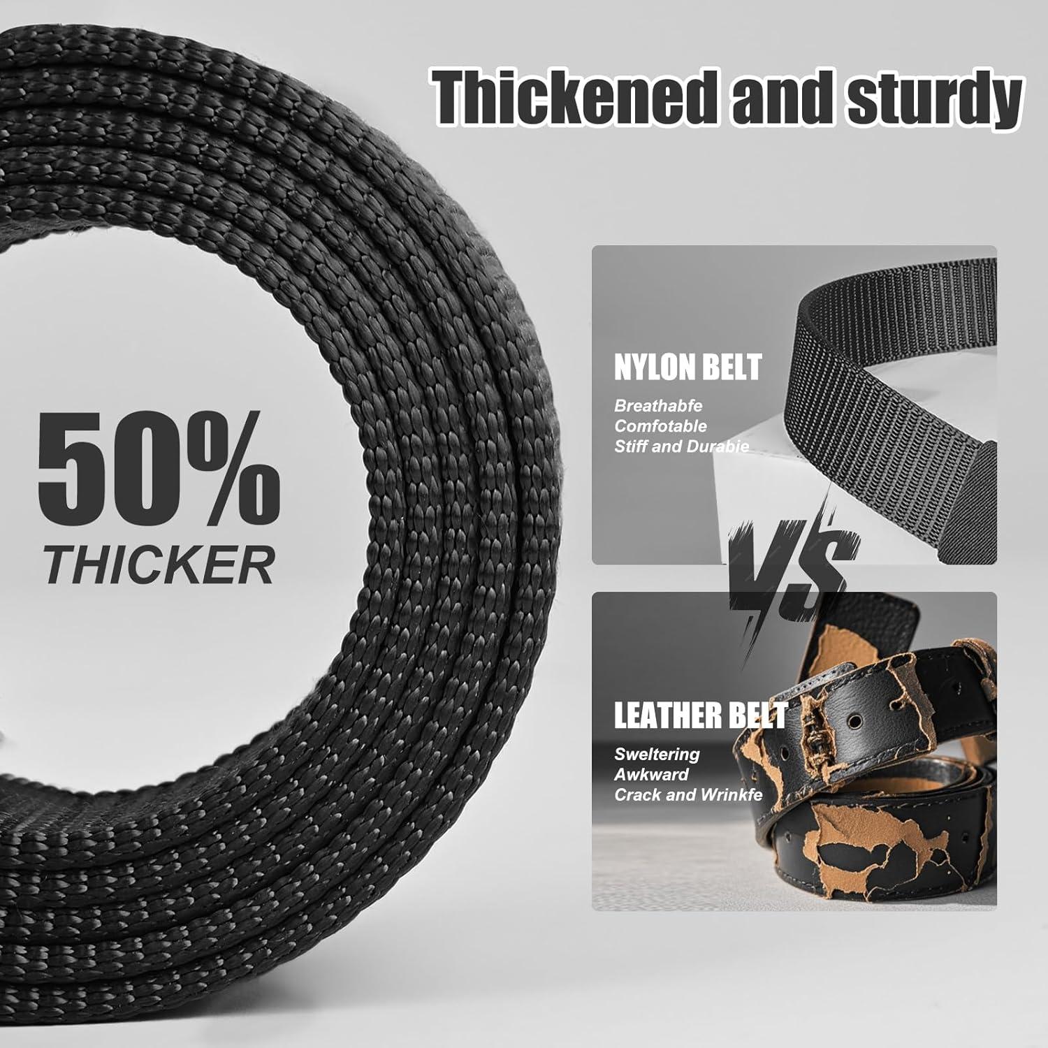 Cinturón de Hombre KingMoore 2 Pack Nylon Ajustable 3,18 cm