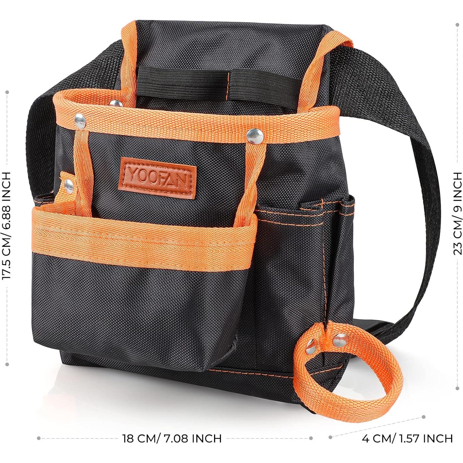 Bolsa de Herramientas YOOFAN Cinturón Naranja 6 Bolsillos