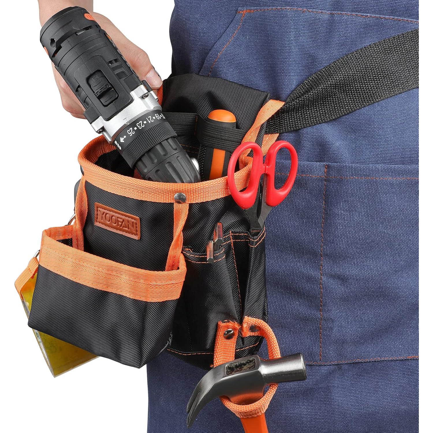 Bolsa de Herramientas YOOFAN Cinturón Naranja 6 Bolsillos