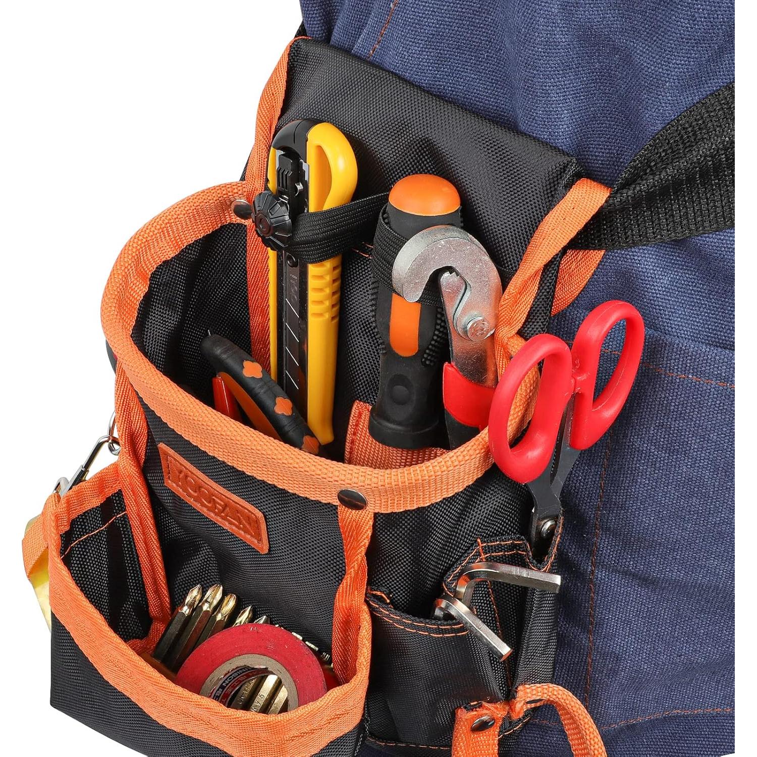 Bolsa de Herramientas YOOFAN Cinturón Naranja 6 Bolsillos