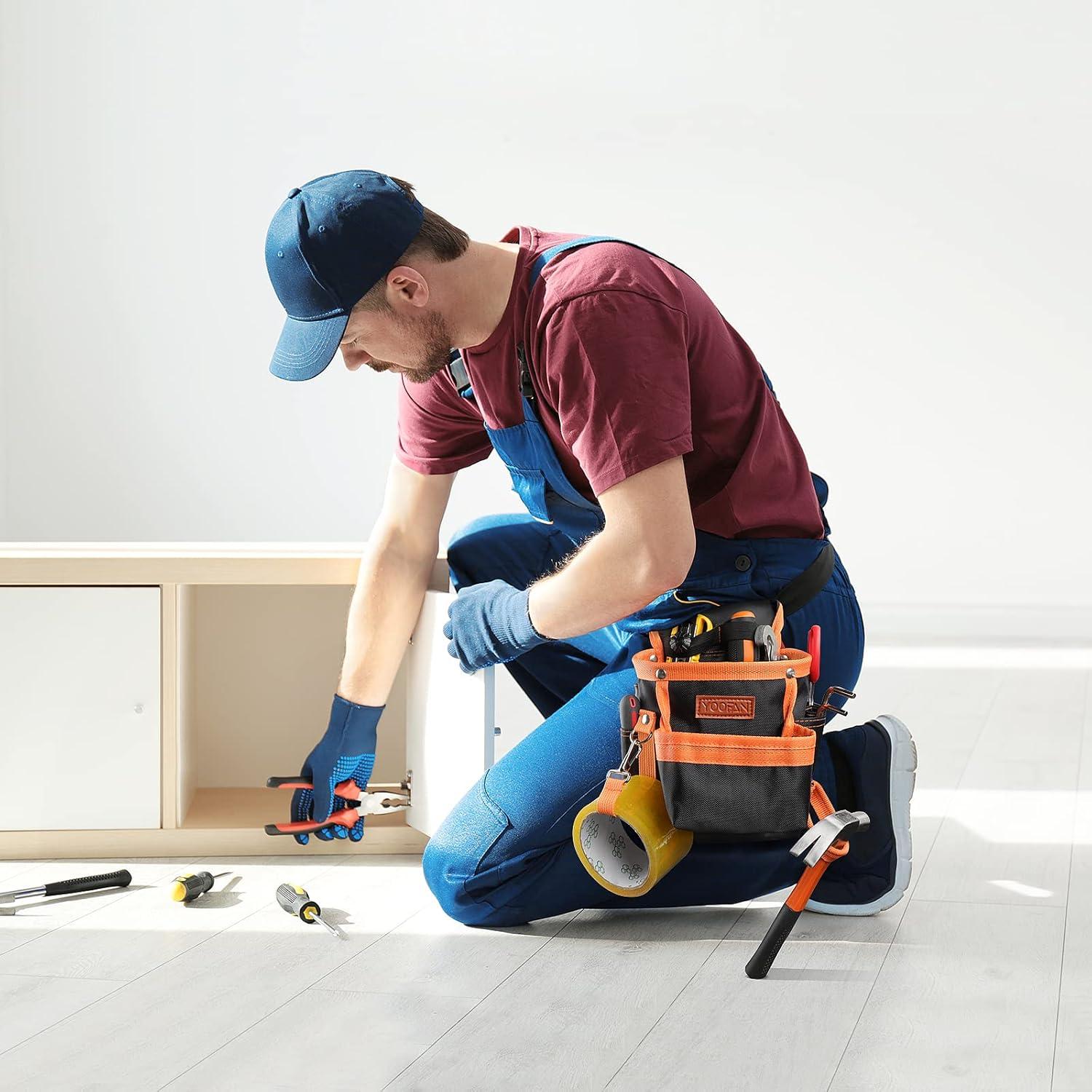 Bolsa de Herramientas YOOFAN Cinturón Naranja 6 Bolsillos