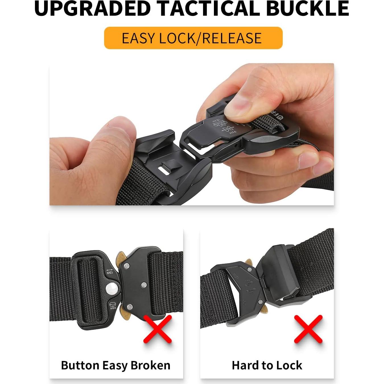 Cinturón Táctico FAIRWIN para Hombre 3.81 cm Liberación Rápida