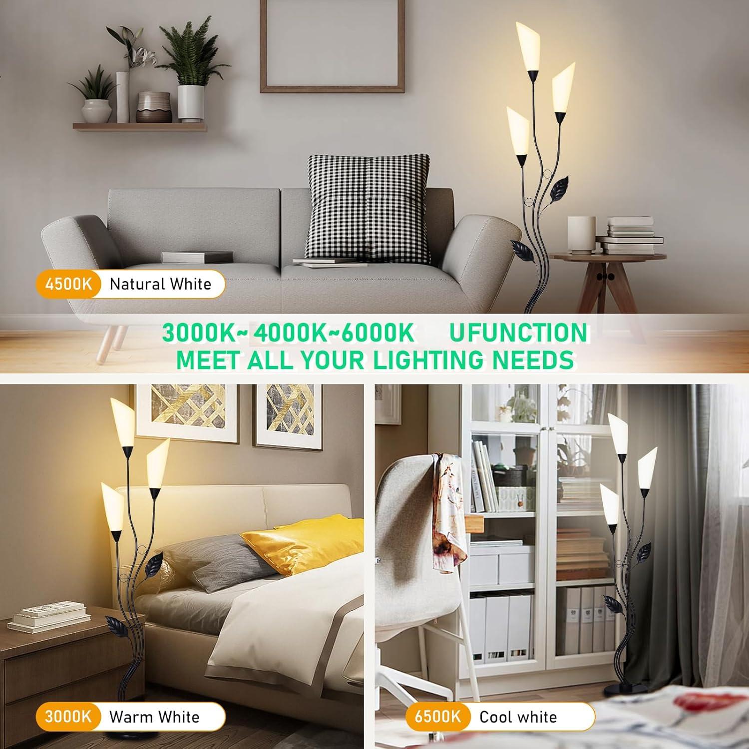 Lámpara de Pie JBZ Flower LED Regulable 1200LM 3 Temperaturas