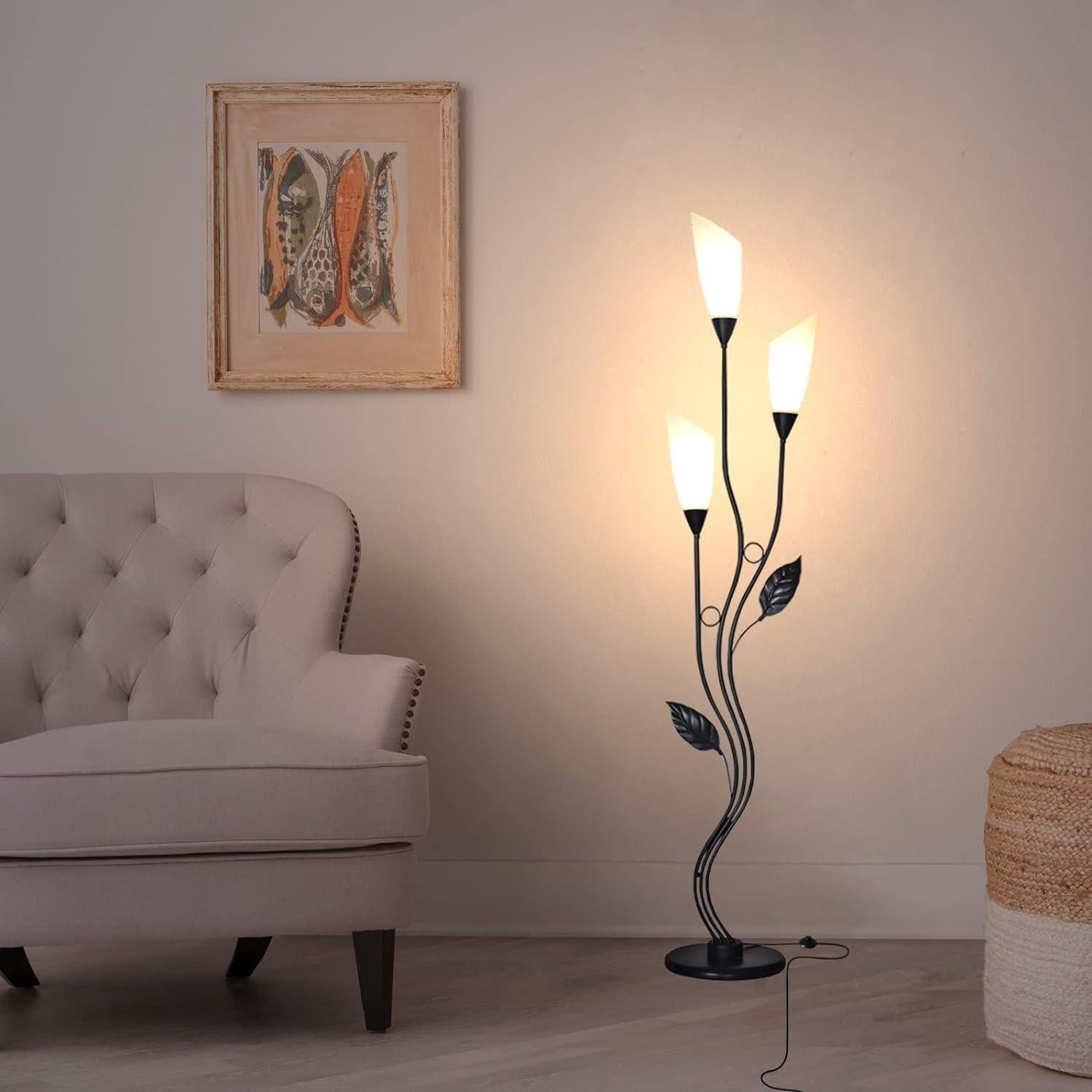 Lámpara de Pie JBZ Flower LED Regulable 1200LM 3 Temperaturas