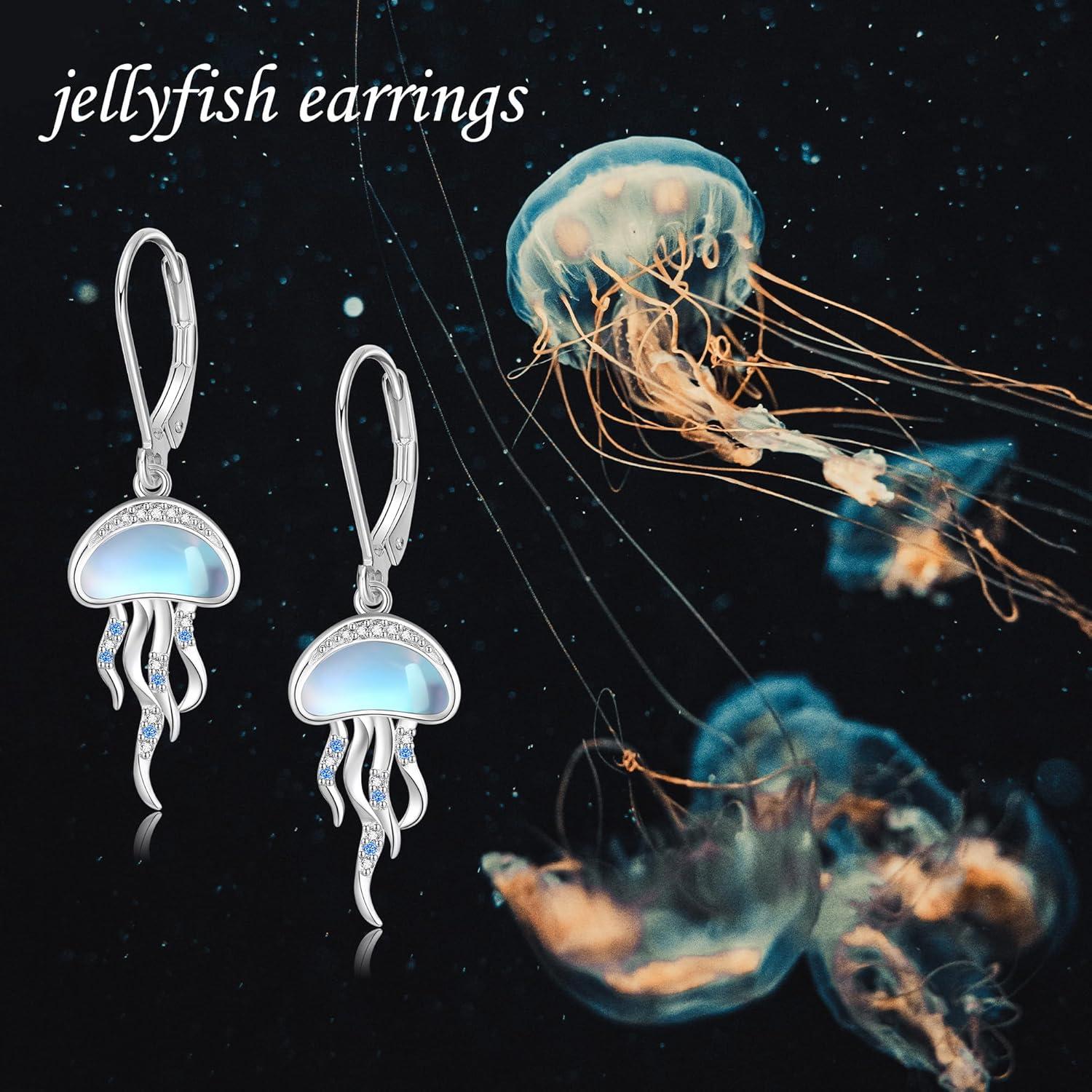 Pendientes de Plata Esterlina 925 Medusa 14x8mm Hipoalergénicos