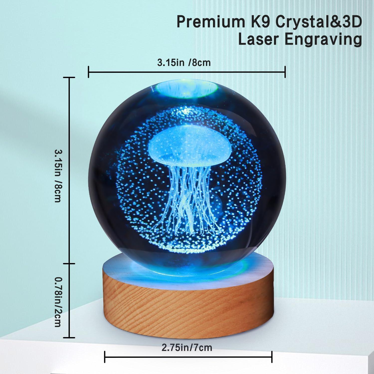 Lámpara 3D Medusa YAZJIWAN 8 cm Cambio de Color LED