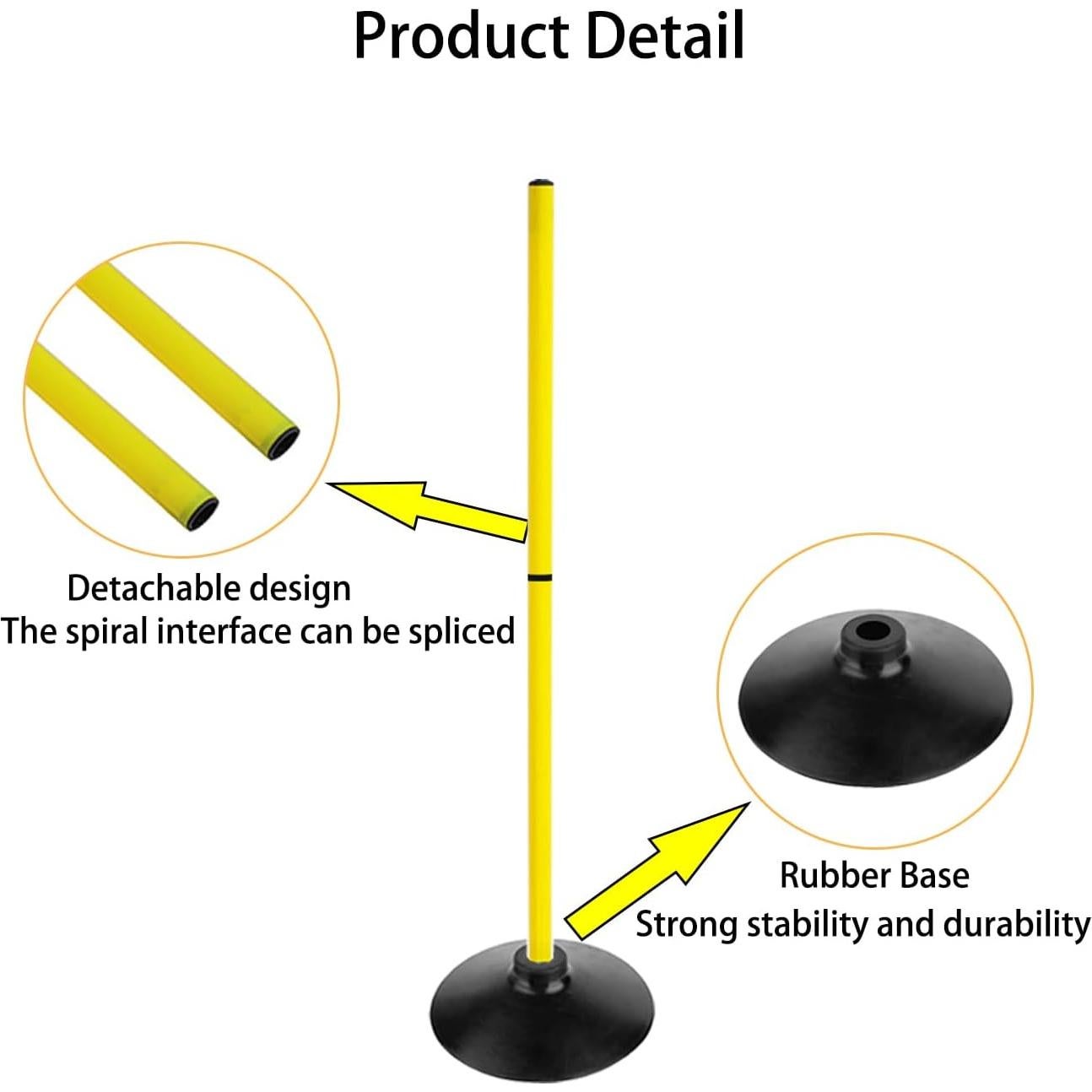 Conjunto de postes de agilidad ASENVER 3.3 FT entrenamiento