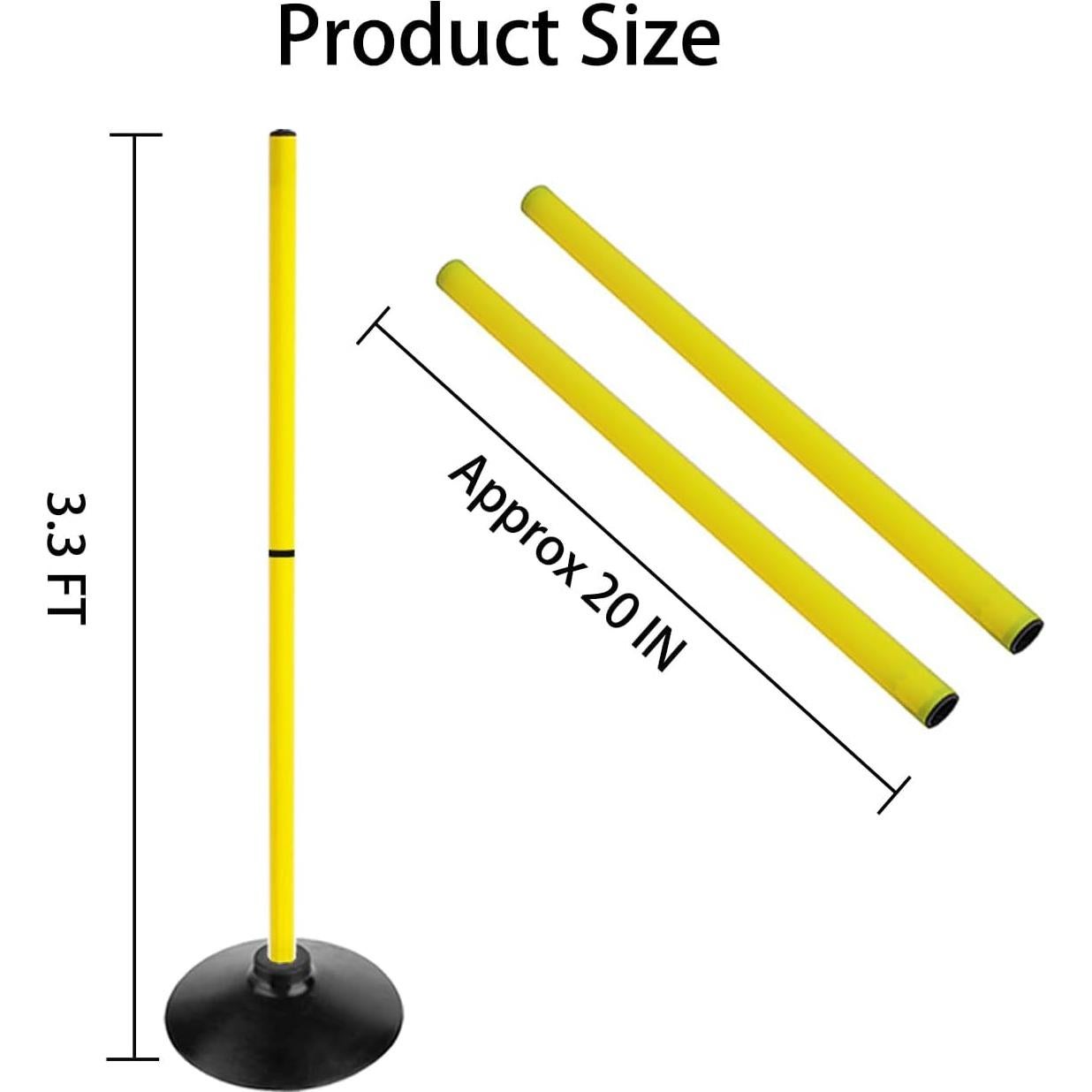 Conjunto de postes de agilidad ASENVER 3.3 FT entrenamiento