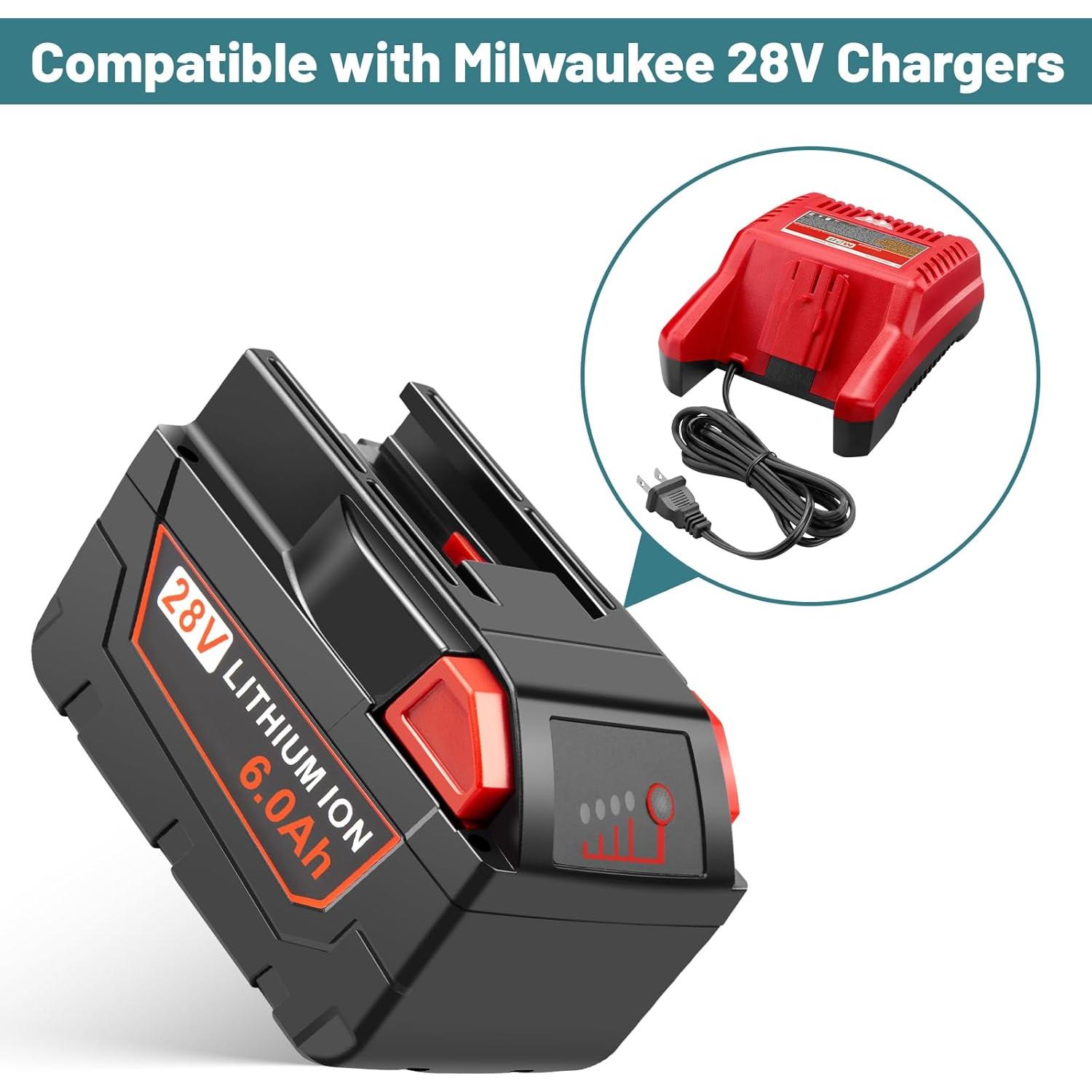 Batería de Reemplazo 6000mAh 28V Milwaukee para Herramientas