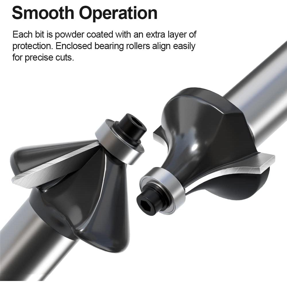 Juego de Brocas de Router FivePears - 12 Piezas Mango 12mm