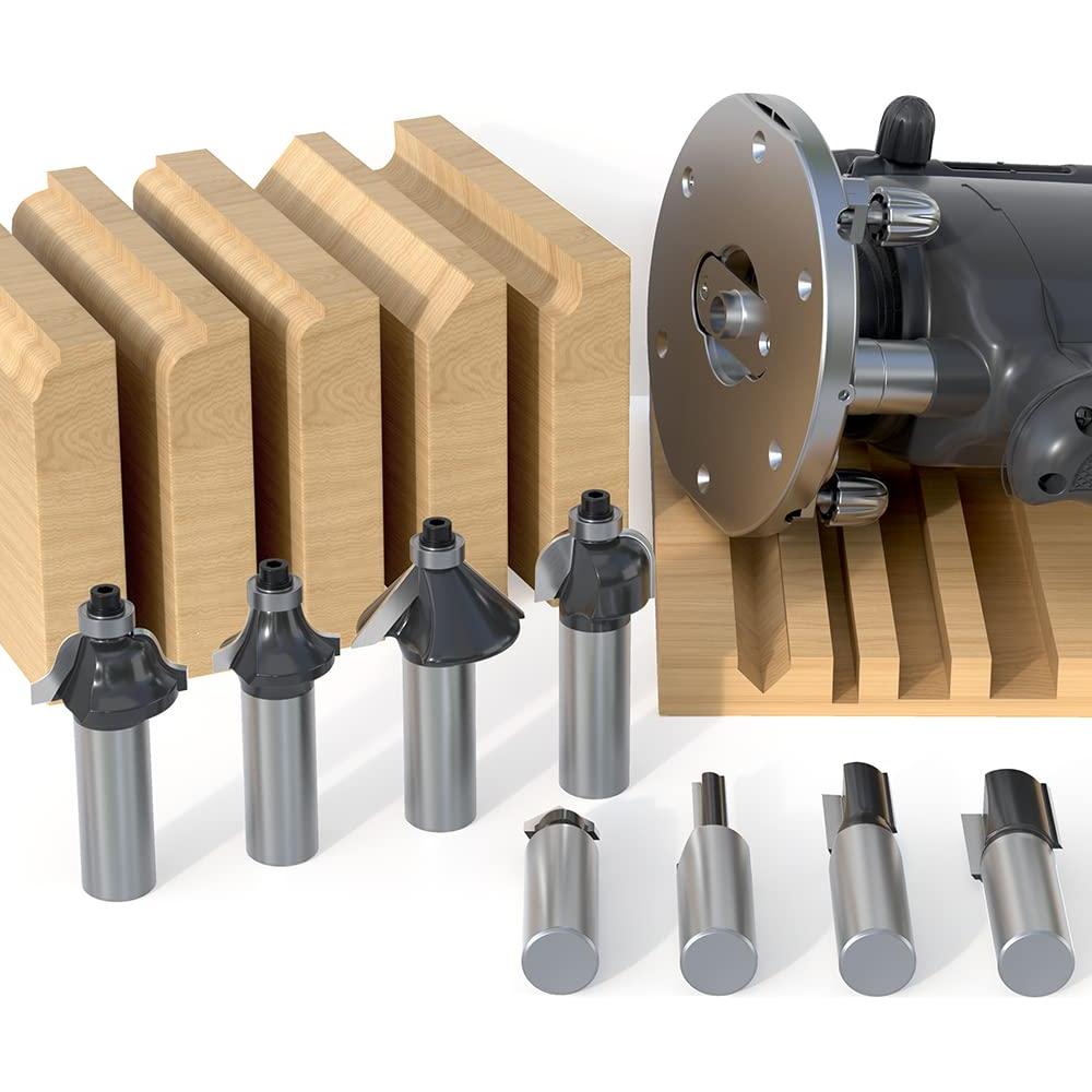 Juego de Brocas de Router FivePears - 12 Piezas Mango 12mm