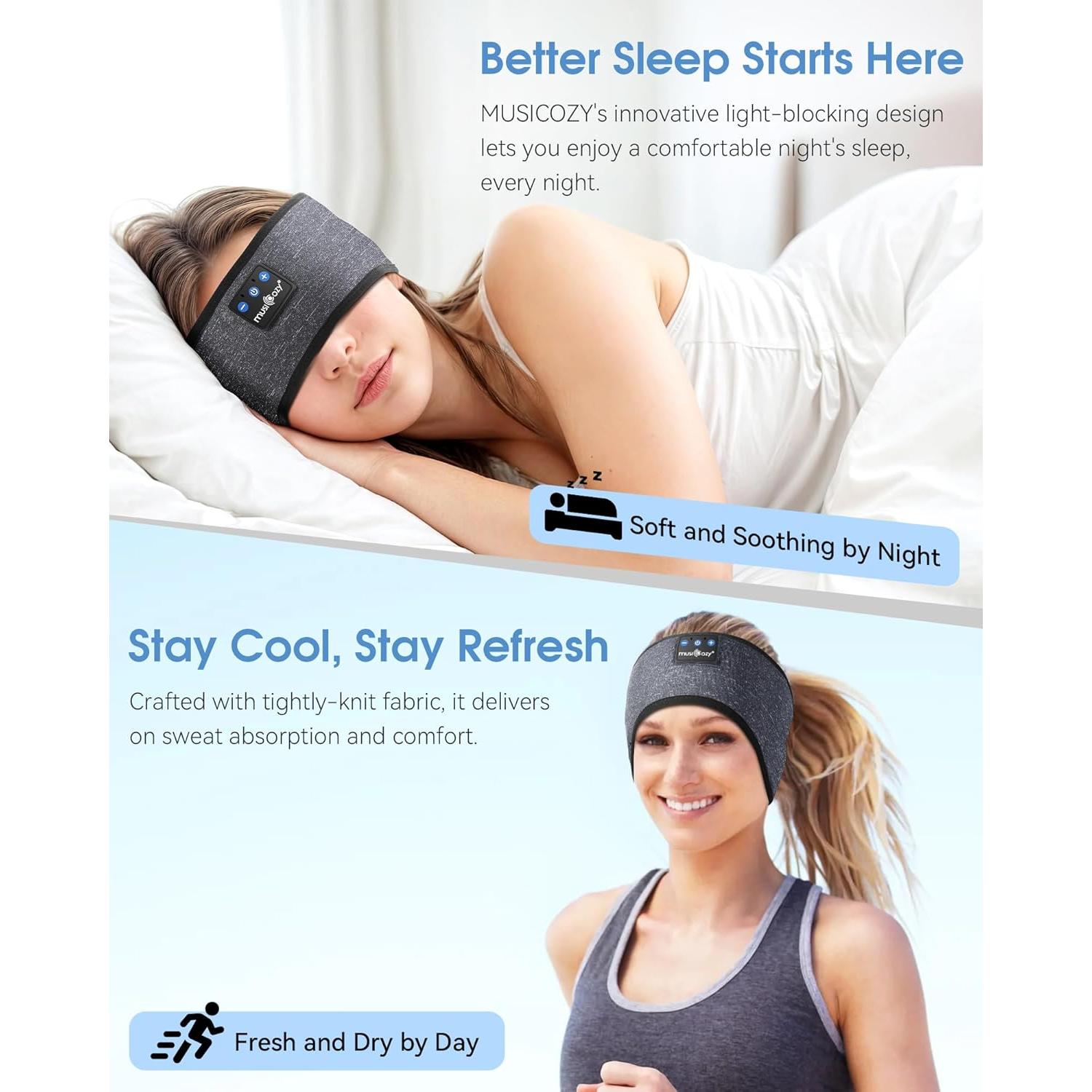 Auriculares Inalámbricos MUSICOZY Banda para la Cabeza Bluetooth 5.4