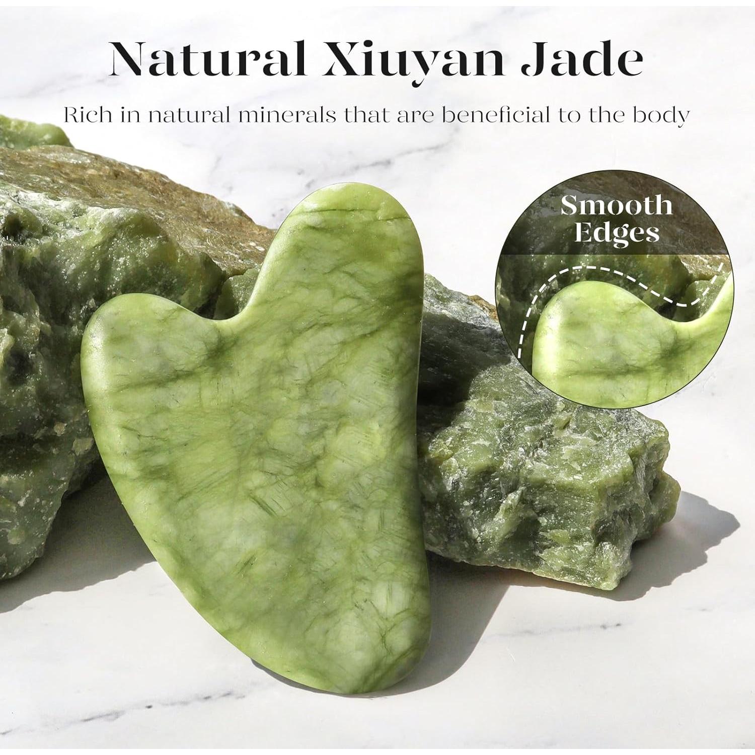 Gua Sha Facial BAIMEI Jade Xiuyan para Cuidado de la Piel