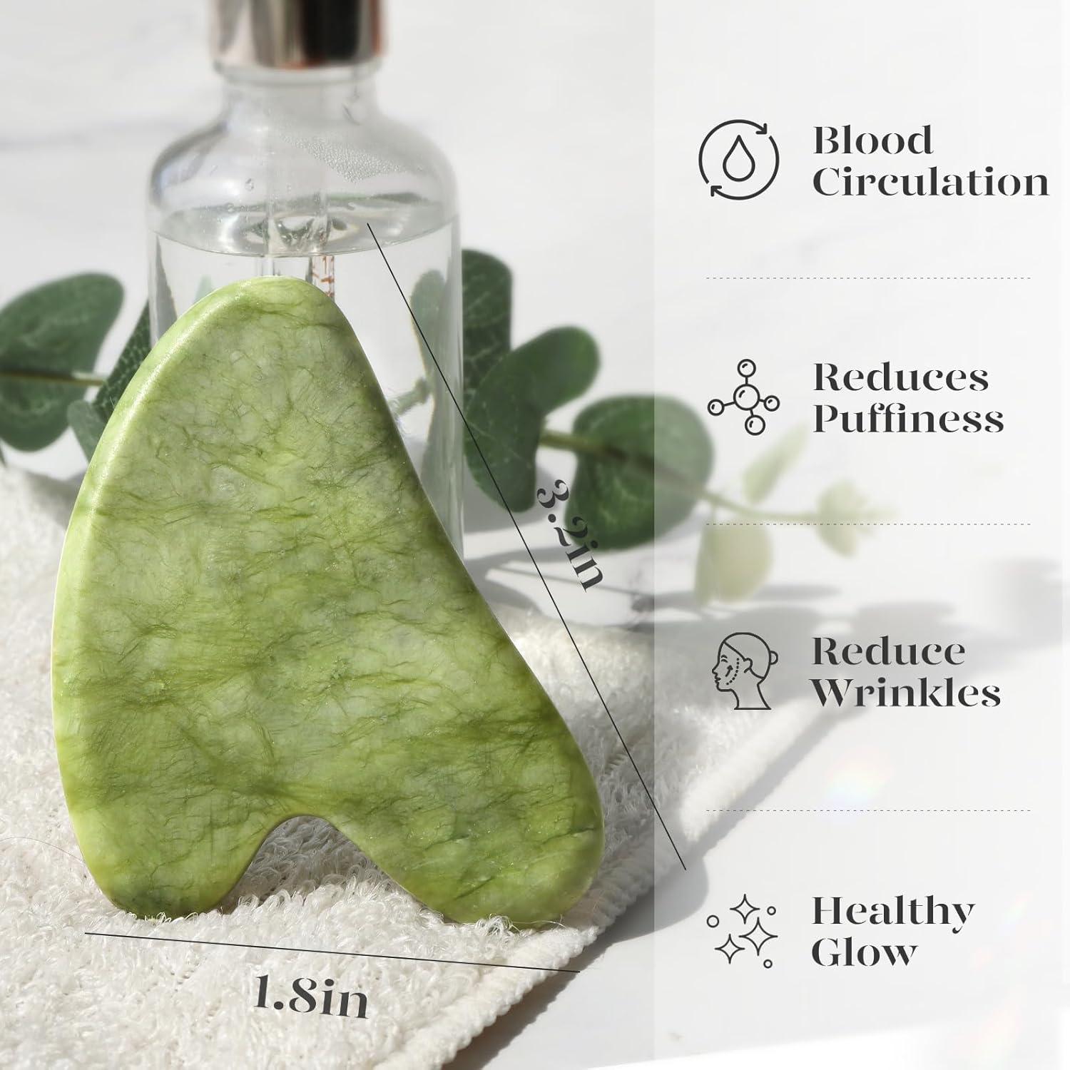 Gua Sha Facial BAIMEI Jade Xiuyan para Cuidado de la Piel