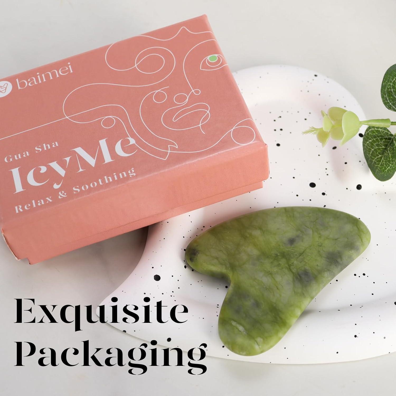 Gua Sha Facial BAIMEI Jade Xiuyan para Cuidado de la Piel