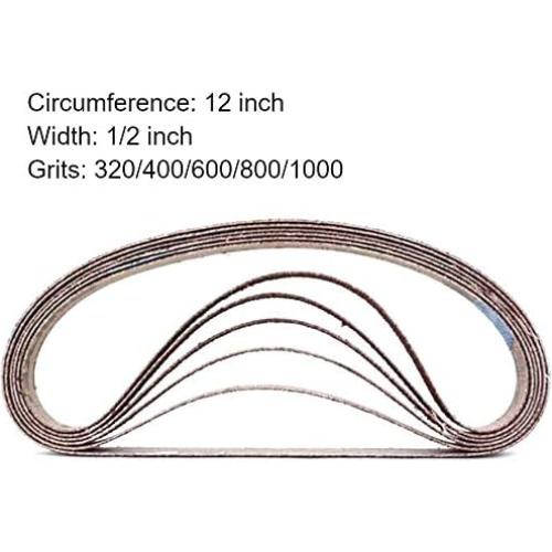 Cintas de Lijado 1/2" x 30.48 cm Zivisk 20 Piezas Granos Finos