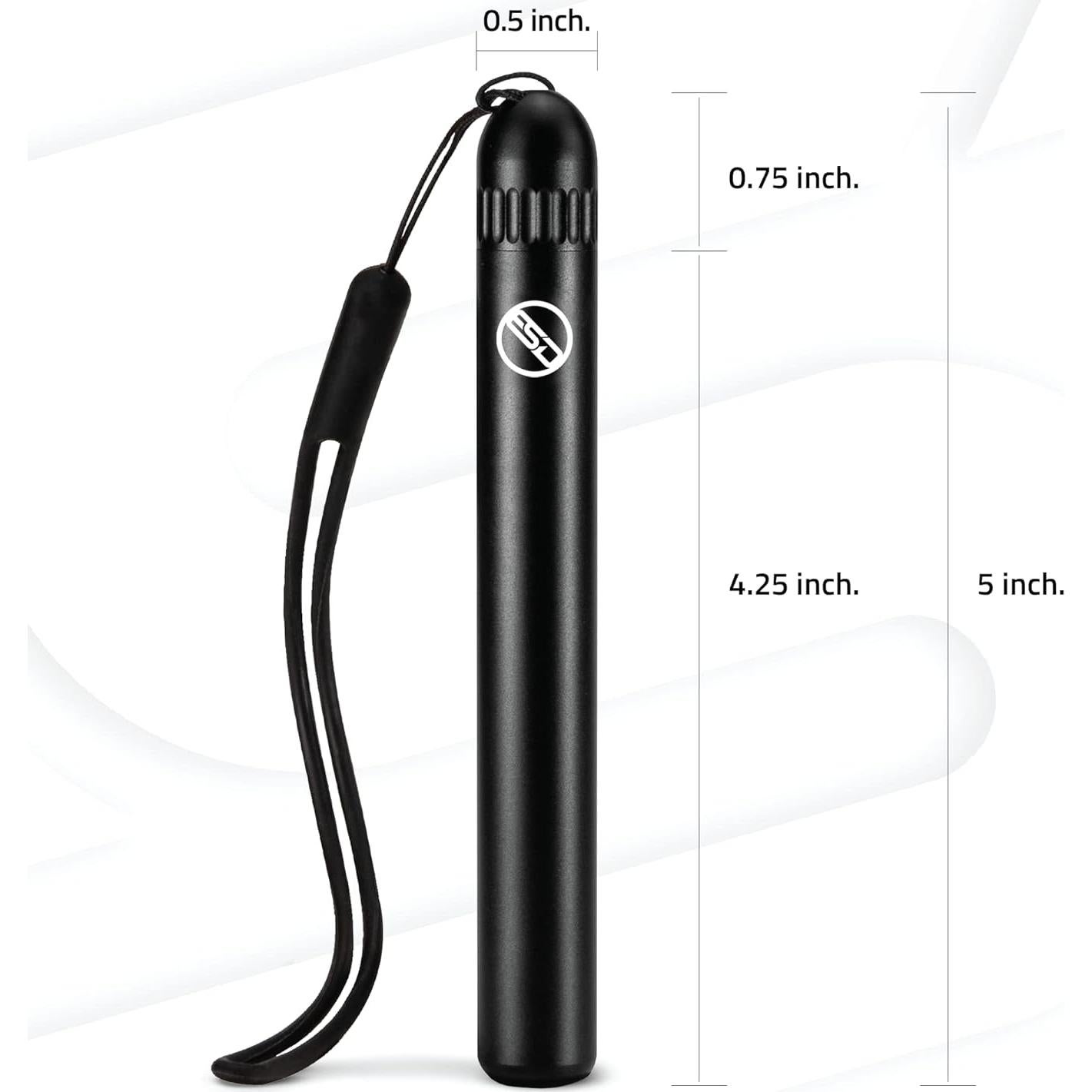 Contenedor de Tubo Metálico ESD Negro 11.43 cm Impermeable