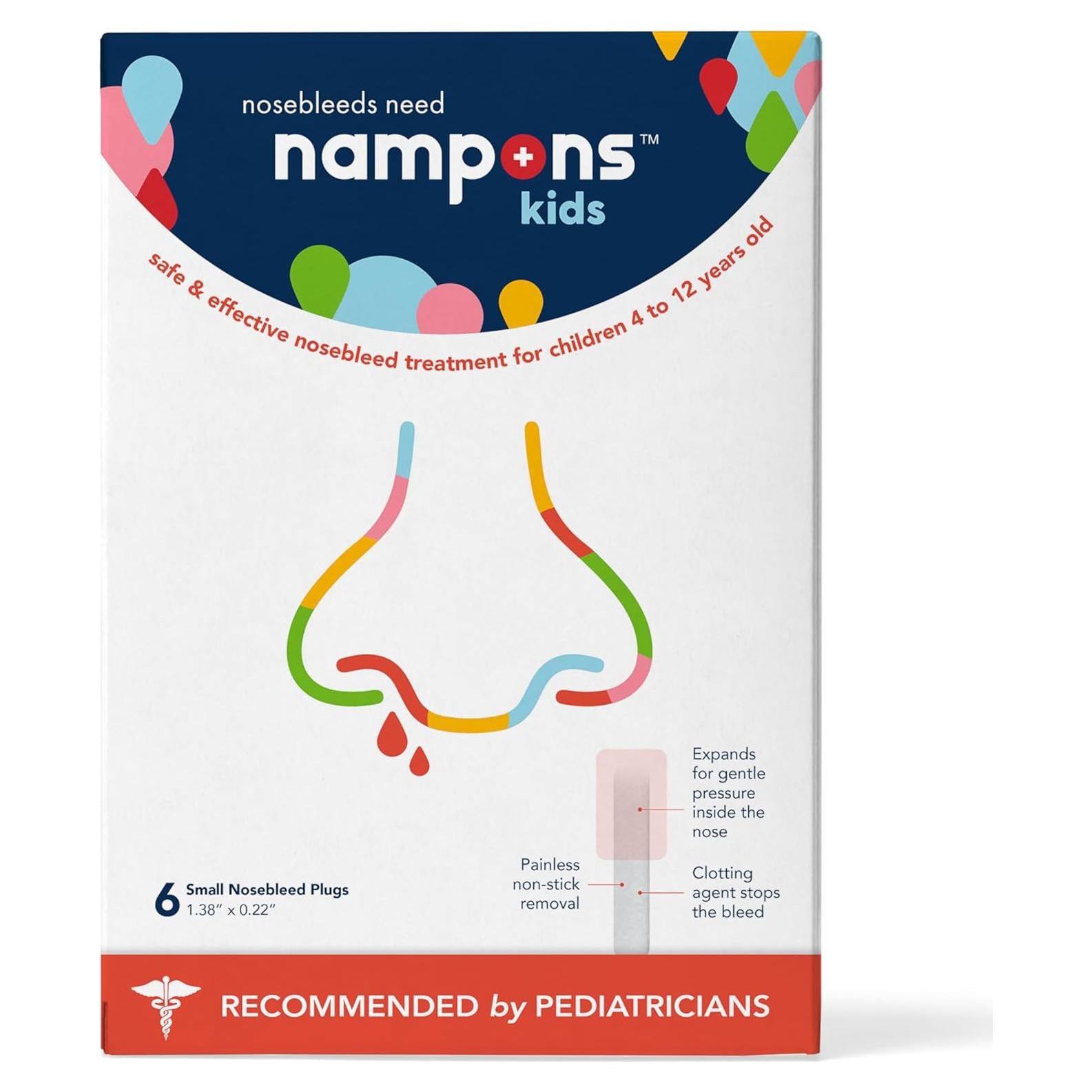 Tapones Hemorragias Nasales Nampons Niños - Kit 6 Unidades