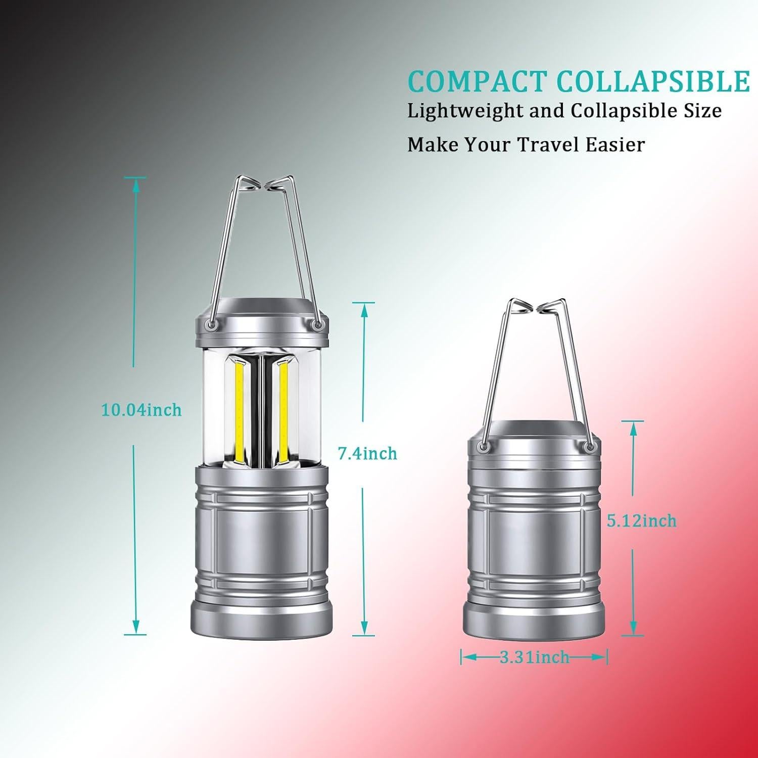 Linterna de Camping LED Decaker, 500 Lúmenes, Paquete de 4