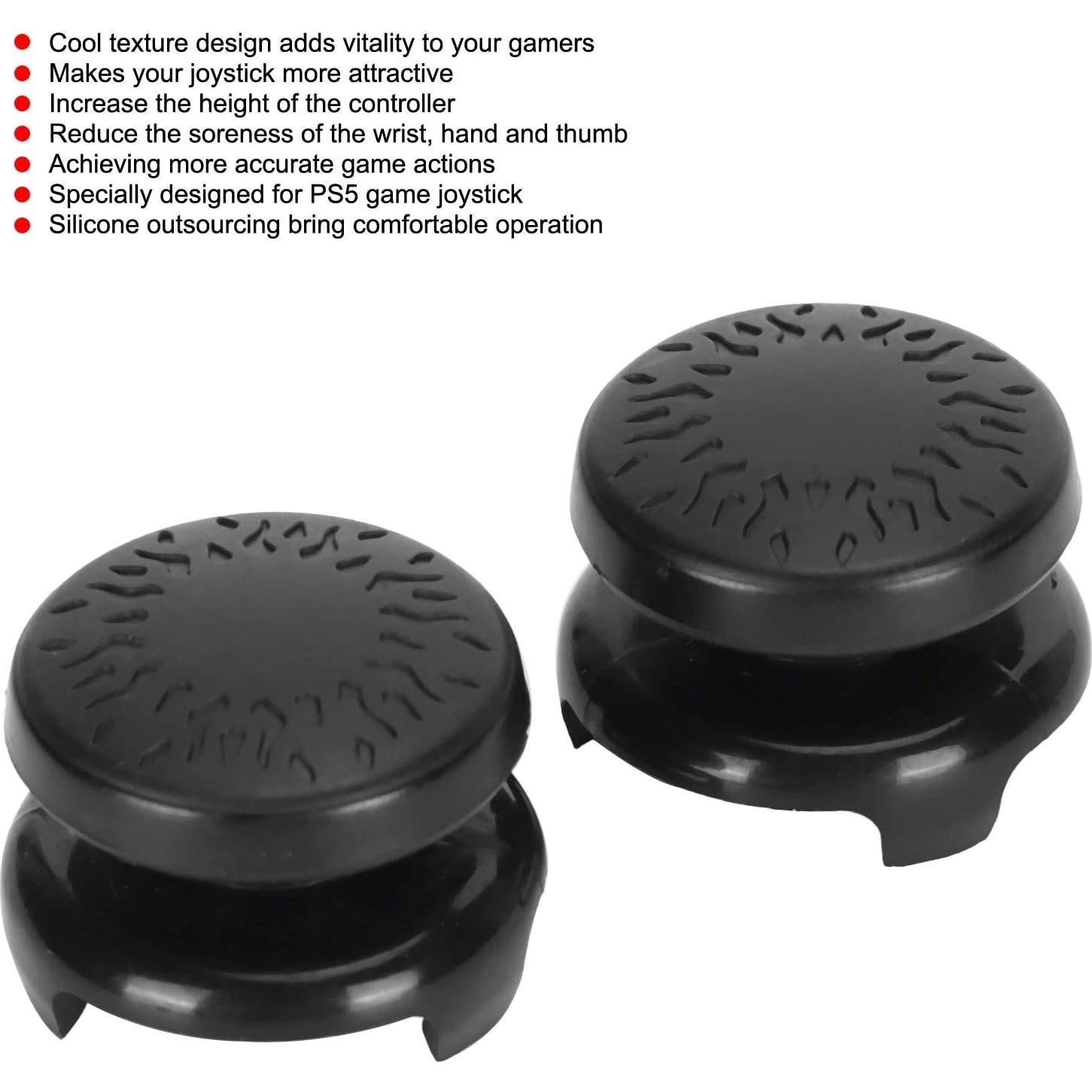 2 Piezas Cubiertas de Silicona para Joystick Heayzoki Negro