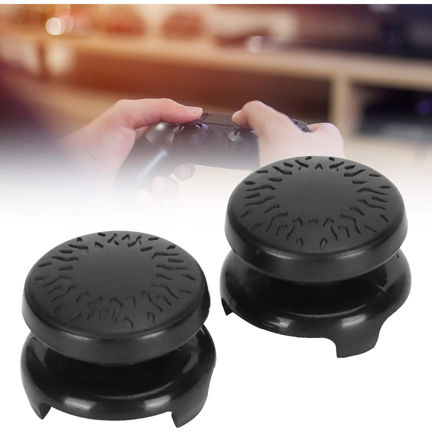 2 Piezas Cubiertas de Silicona para Joystick Heayzoki Negro