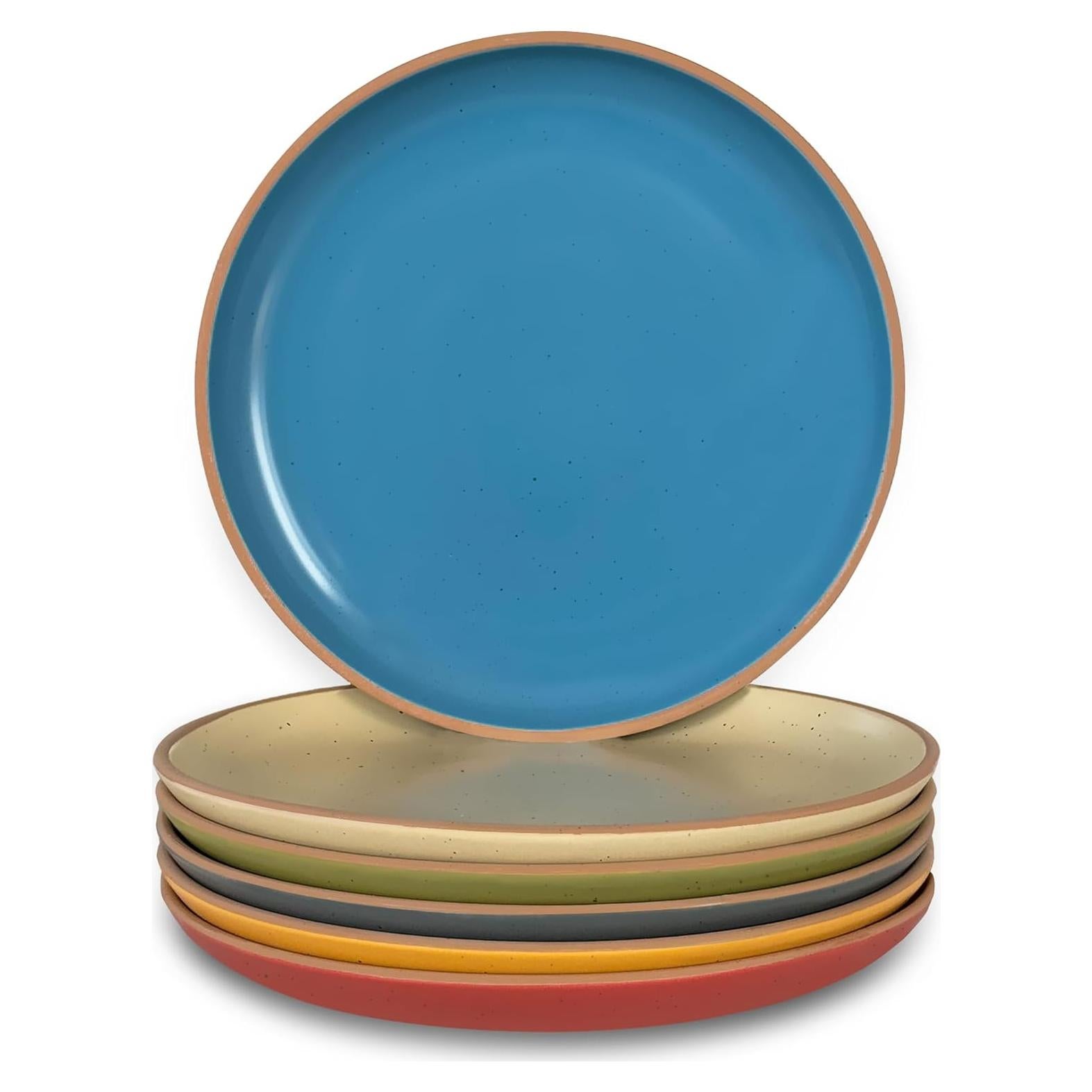 Juego de Platos de Cerámica Mora - Set de 6 - 19.81 cm - Apto Microondas y Lavavajillas