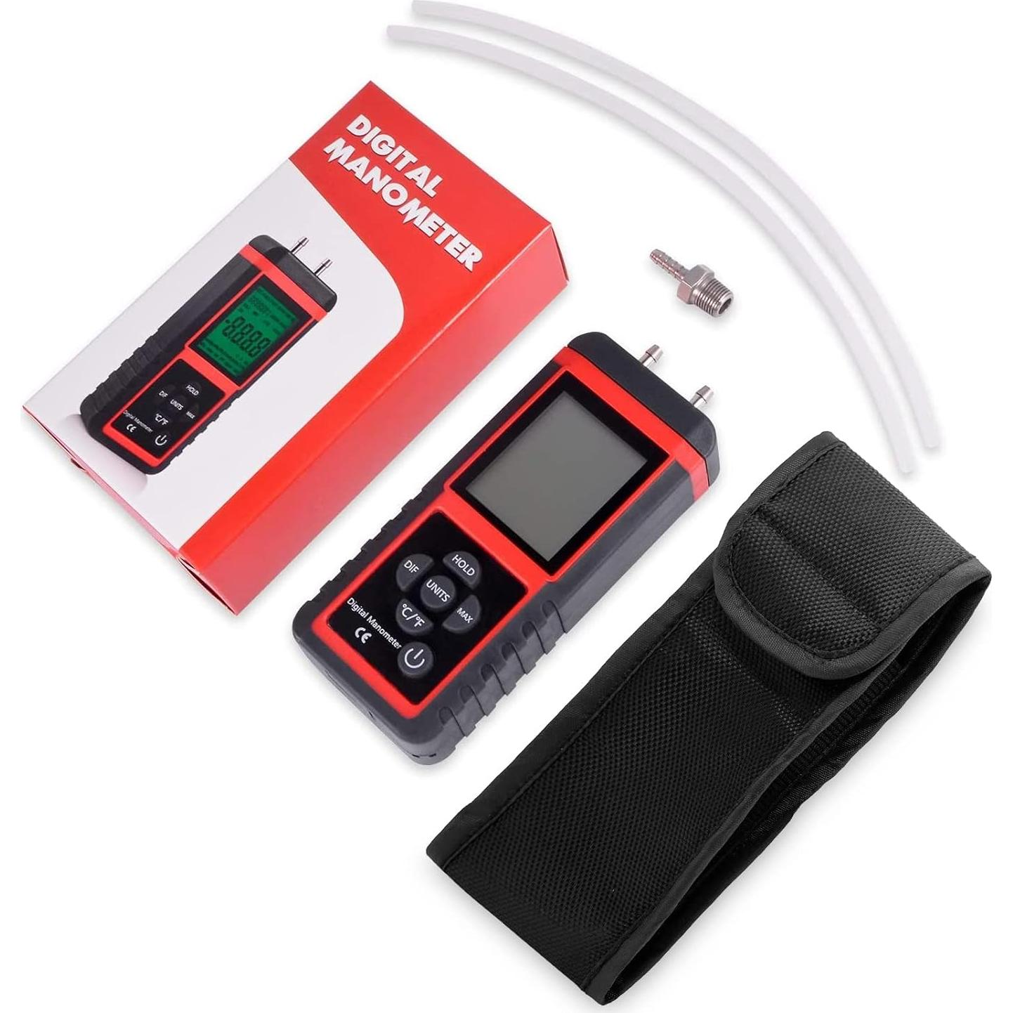 Manómetro Digital Ehdis Doble Puerto para Gas y Aire